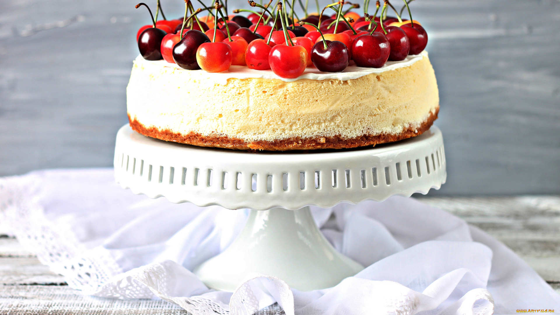 еда, торты, вишня
