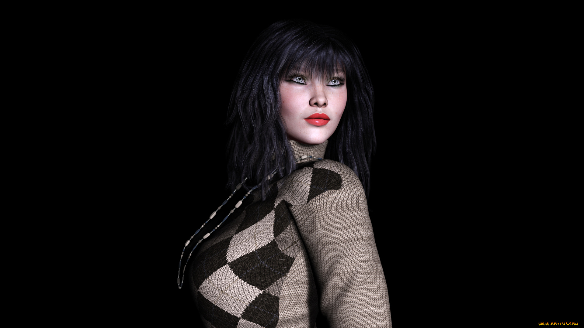 meike, 3д, графика, люди, , people, фон, взгляд, девушка