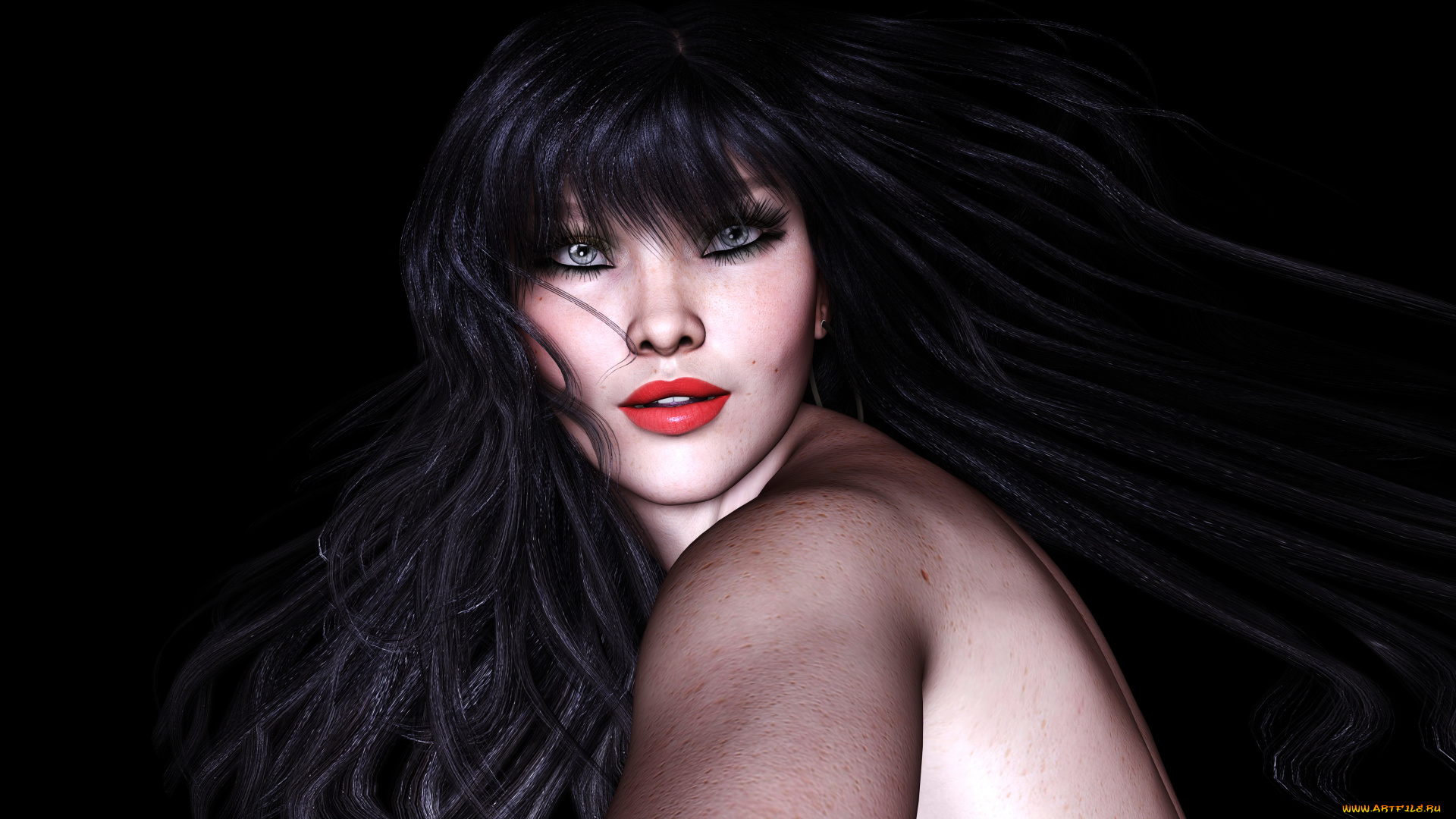 meike, 3д, графика, люди, , people, фон, взгляд, девушка