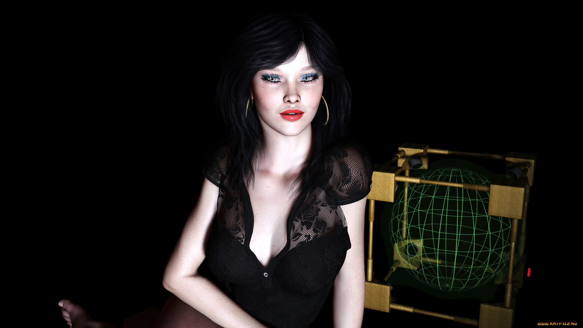 meike, 3д, графика, люди, , people, взгляд, девушка, фон