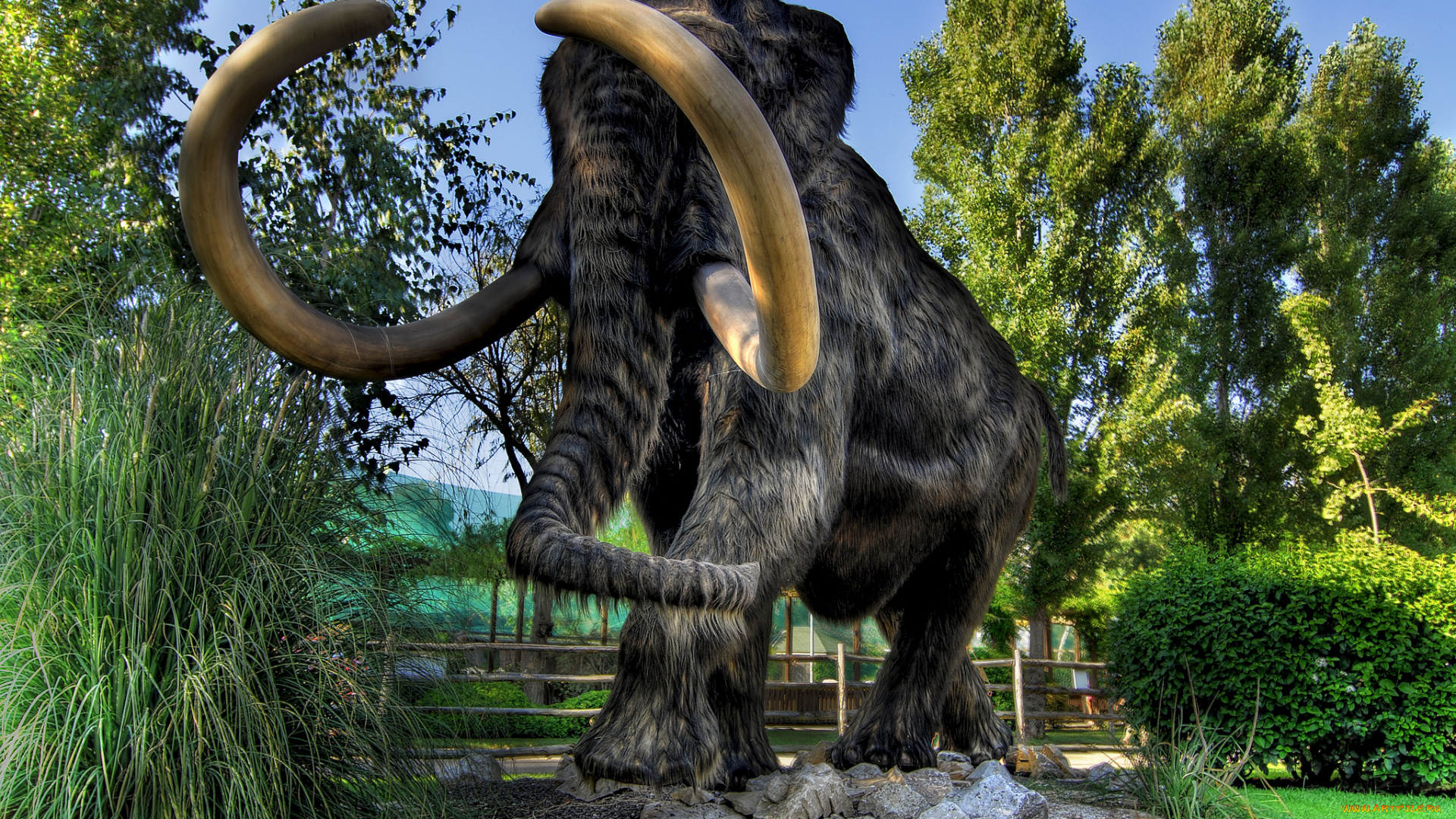 разное, рельефы, , статуи, , музейные, экспонаты, мамонт, парк