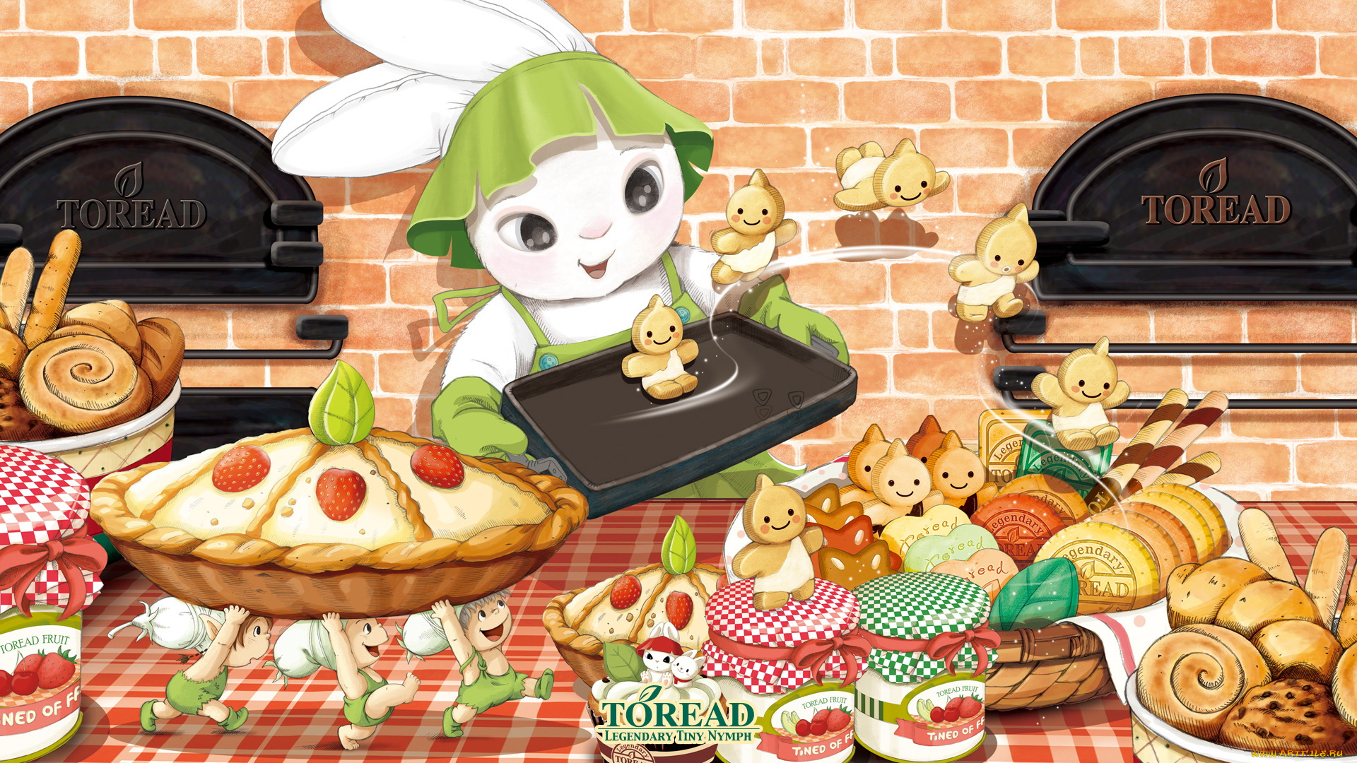 векторная, графика, мультфильмы, кролик