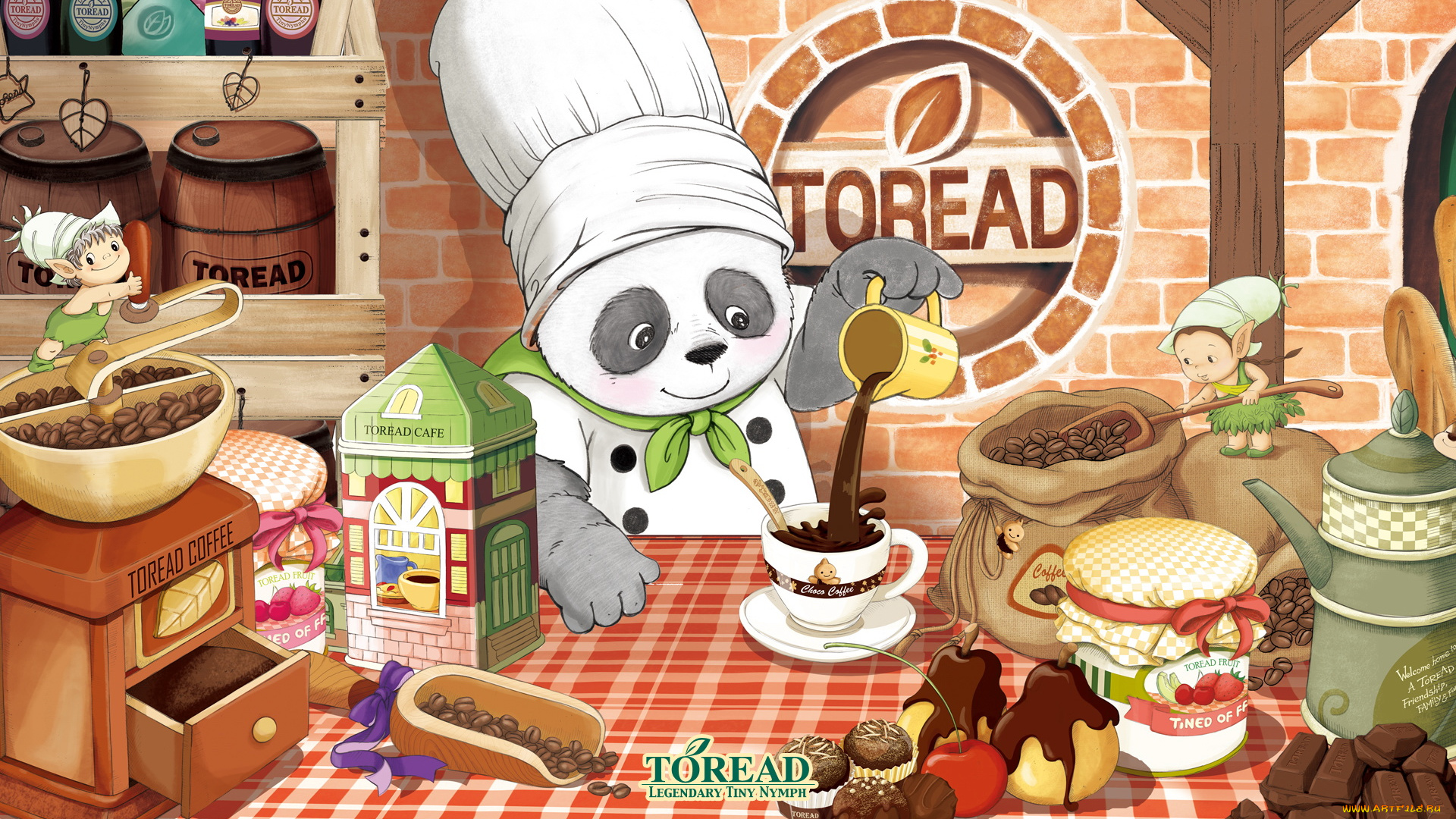 векторная, графика, мультфильмы, панда