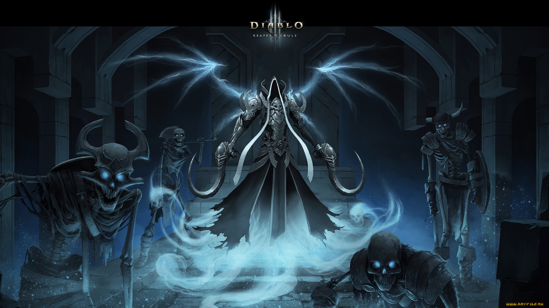 видео, игры, diablo, iii, , reaper, of, souls, духи, нежить, серпы, дьявол, крылья, души, скелеты