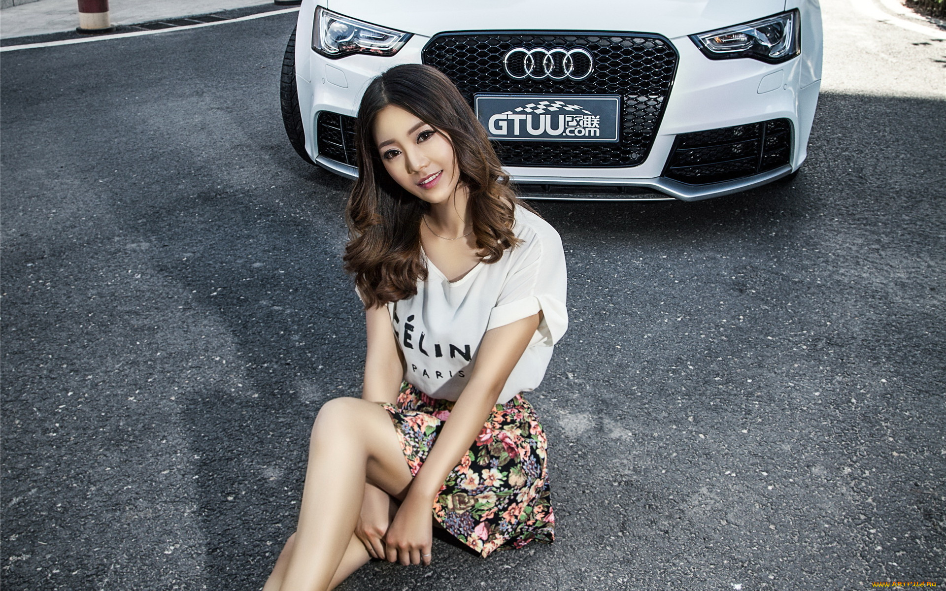 автомобили, авто, с, девушками, азиатка, автомобиль, девушка