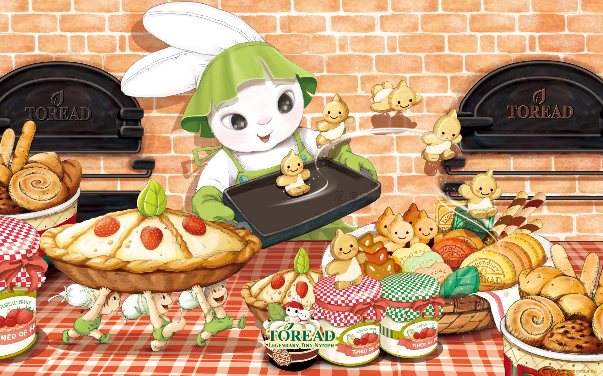 векторная, графика, мультфильмы, кролик