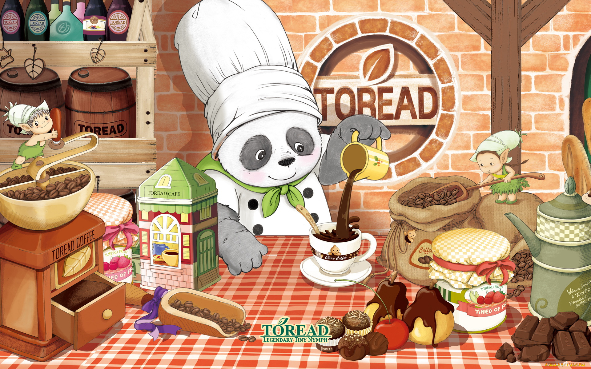 векторная, графика, мультфильмы, панда