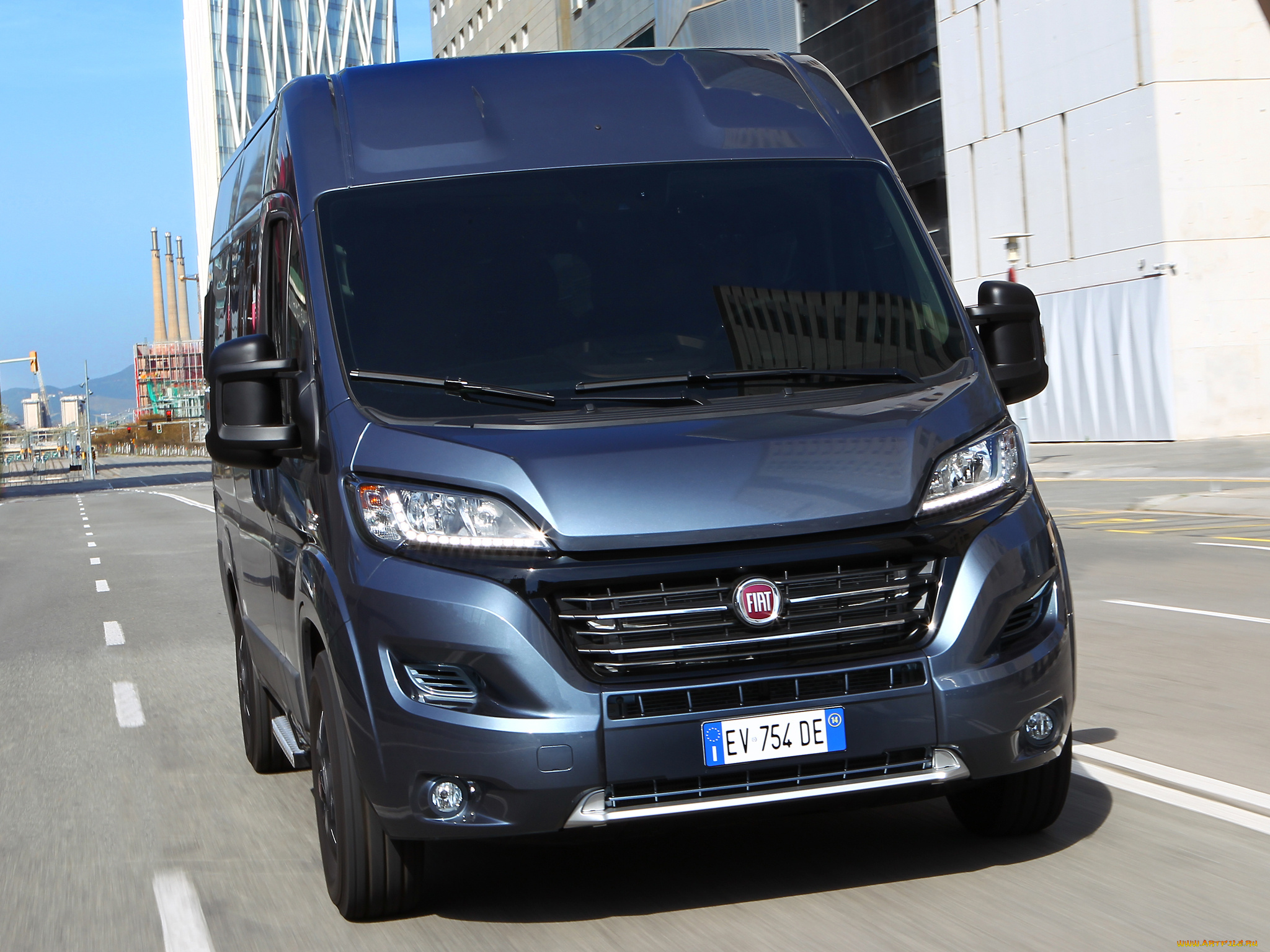 автомобили, fiat, синий, panorama, ducato