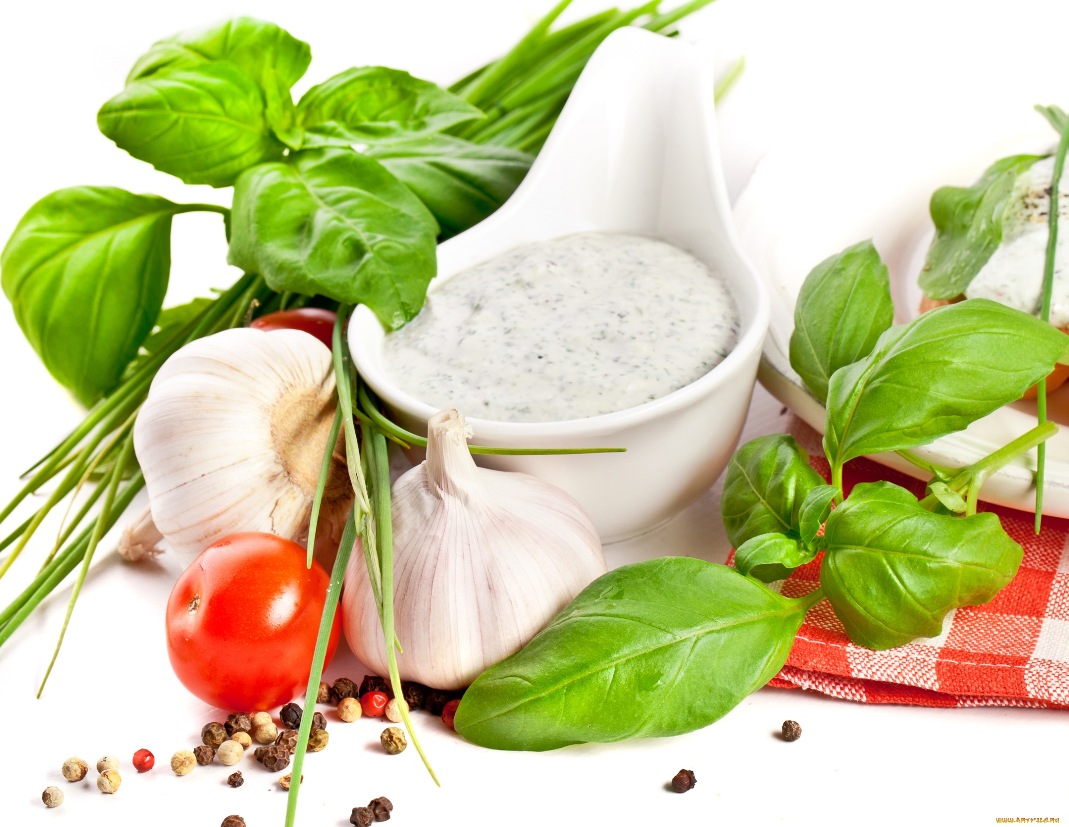 еда, разное, перец, базилик, чеснок, соус, помидоры