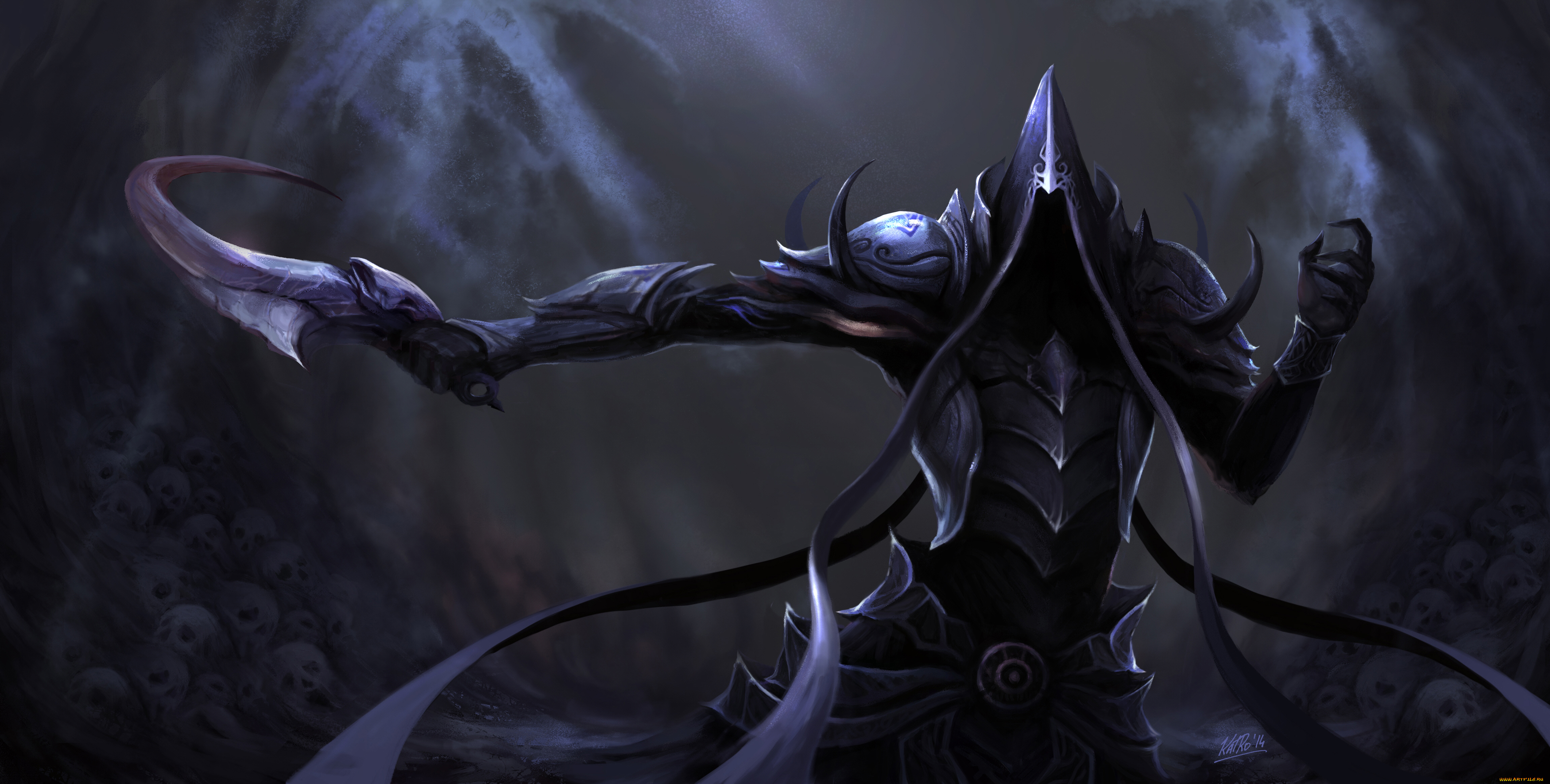 видео, игры, diablo, iii, , reaper, of, souls, черепа, броня, доспехи, крылья, дьявол, серп, силуэты