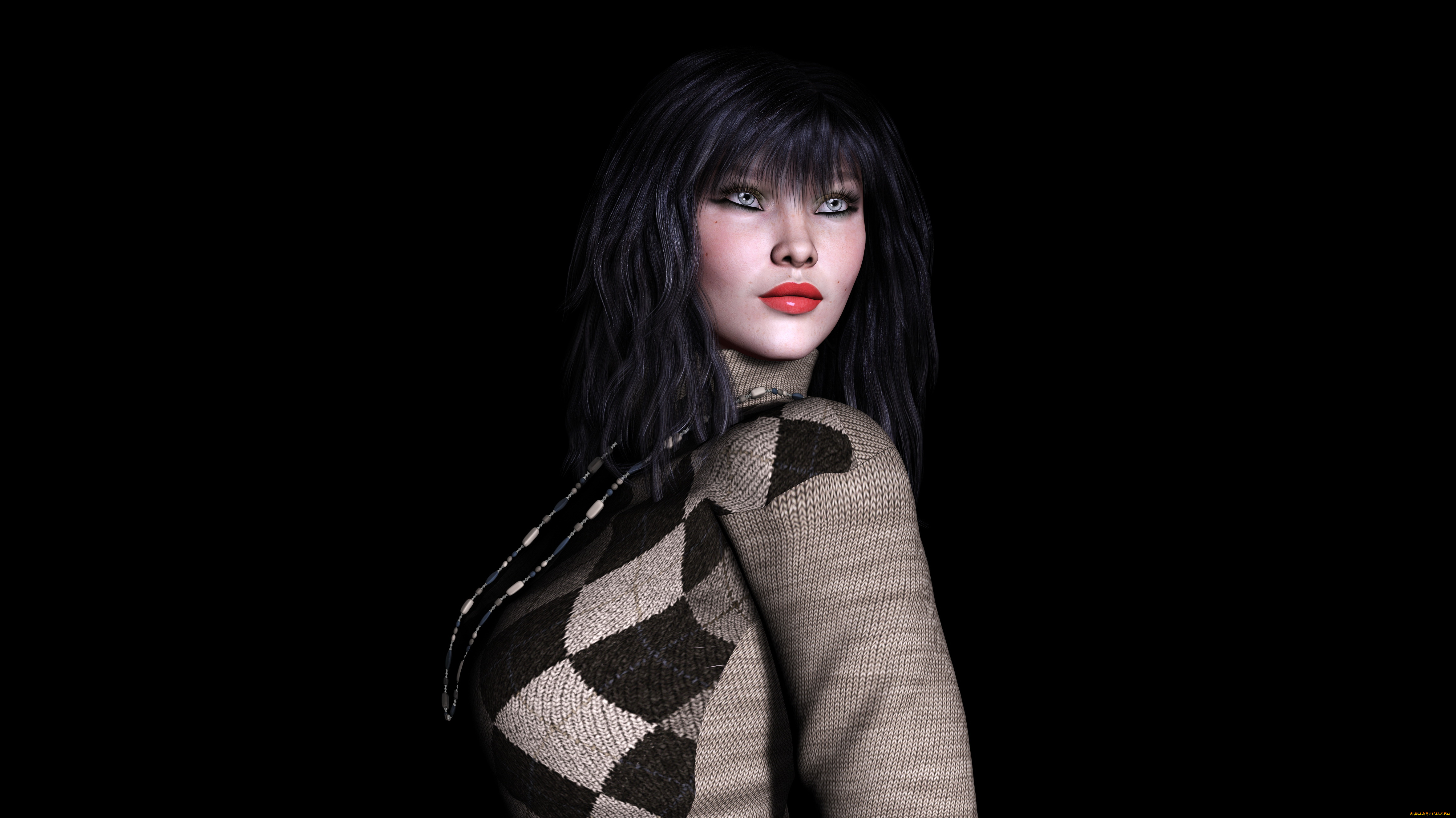 meike, 3д, графика, люди, , people, фон, взгляд, девушка