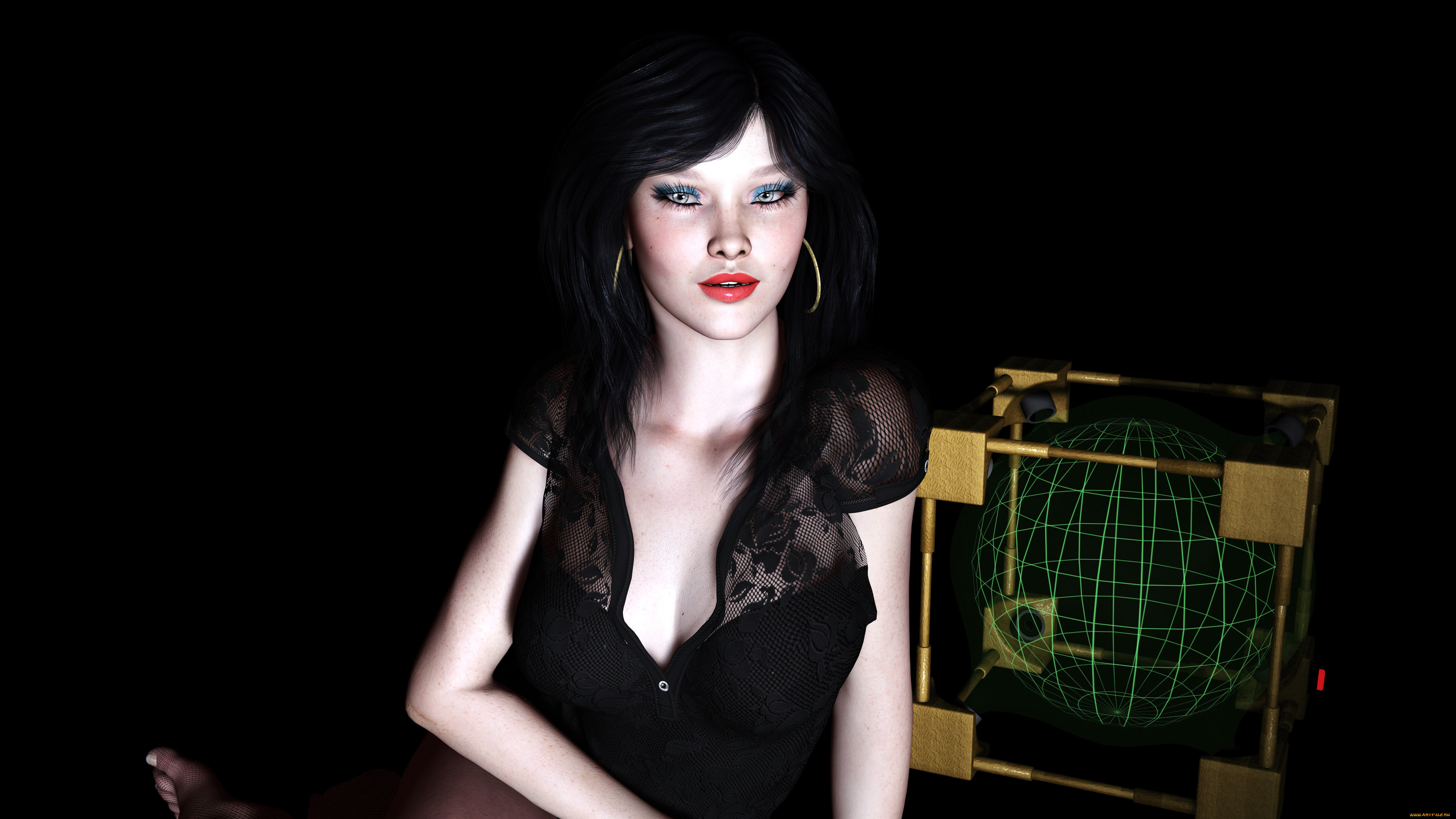 meike, 3д, графика, люди, , people, взгляд, девушка, фон