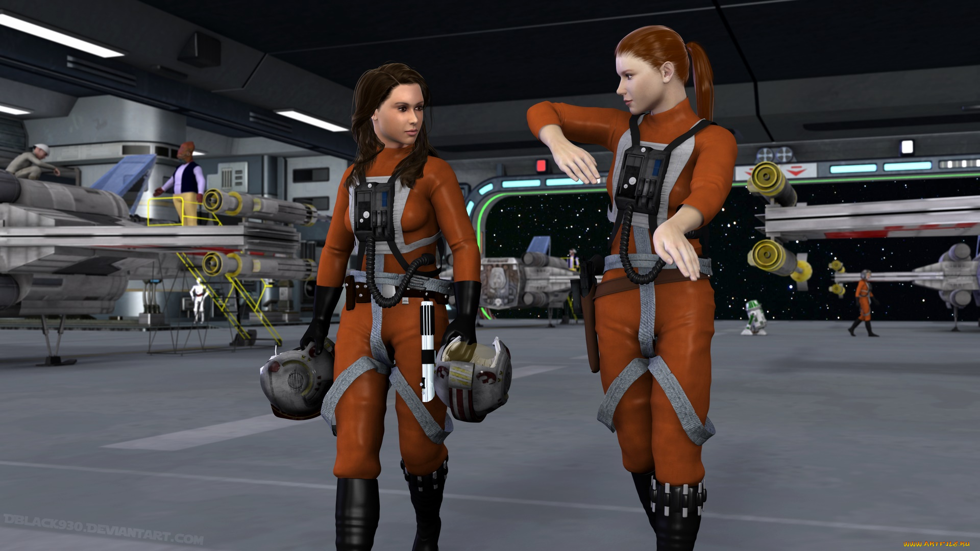 3д, графика, фантазия, , fantasy, девушки, взгляд, фон, жест