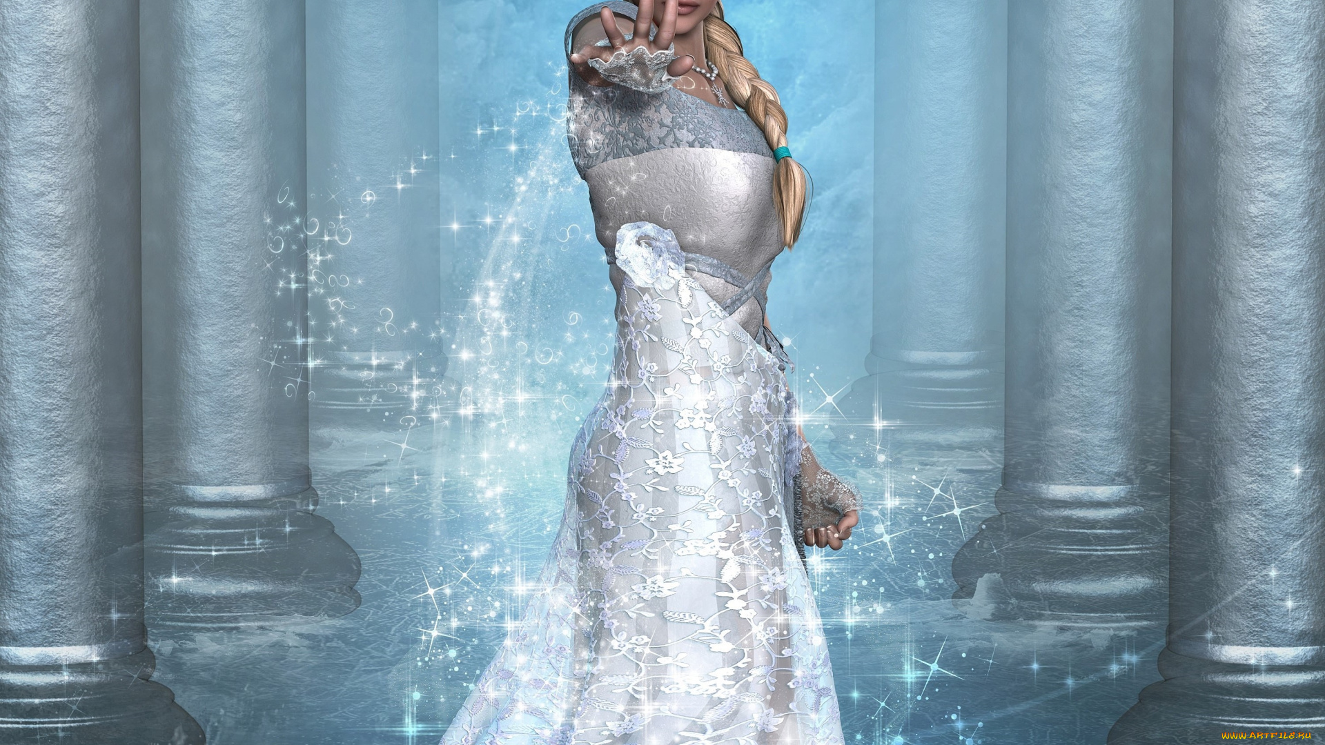 3д, графика, люди, , people, девушка, взгляд, фон, платье