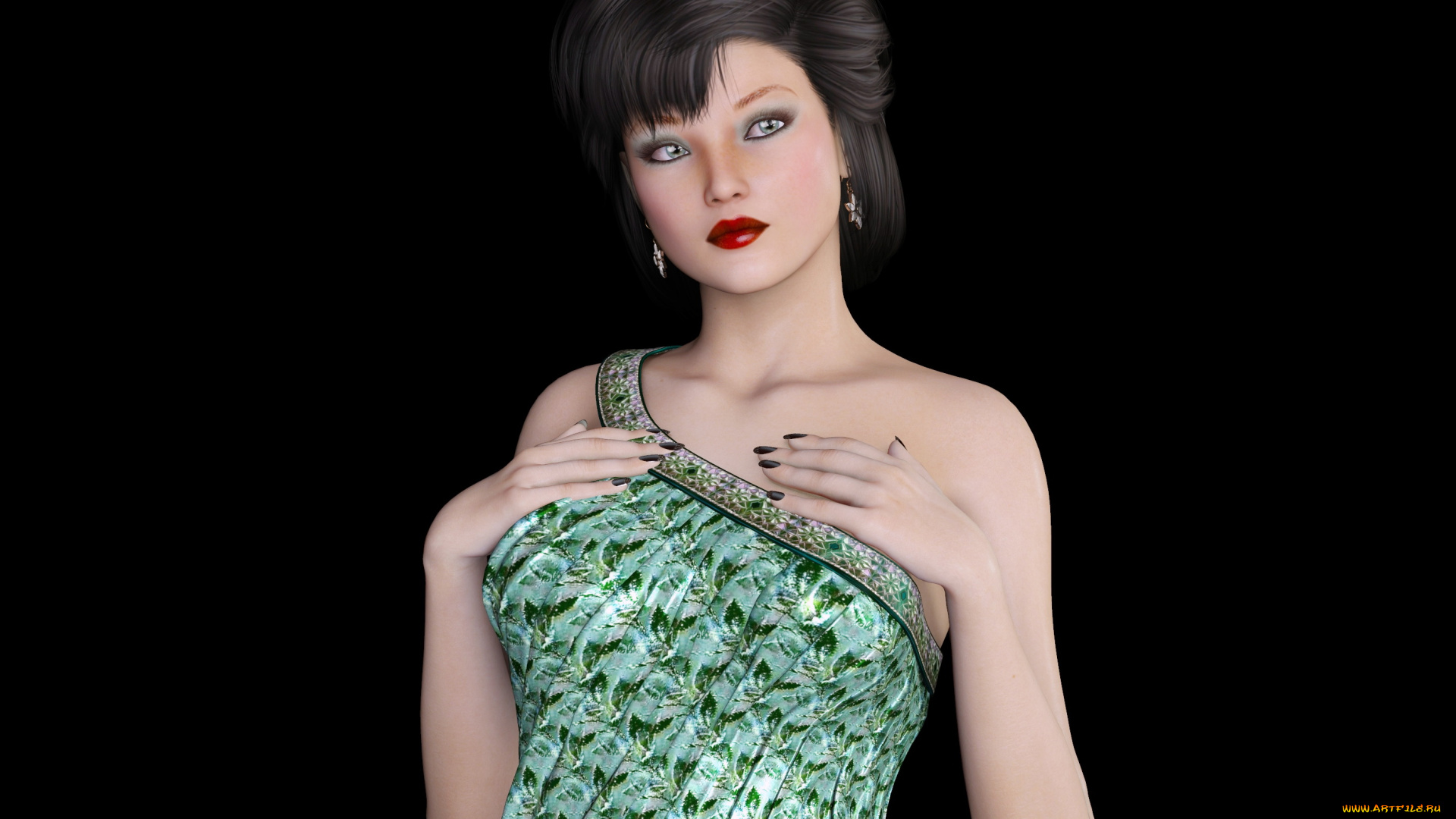 3д, графика, люди, , people, девушка, взгляд, фон