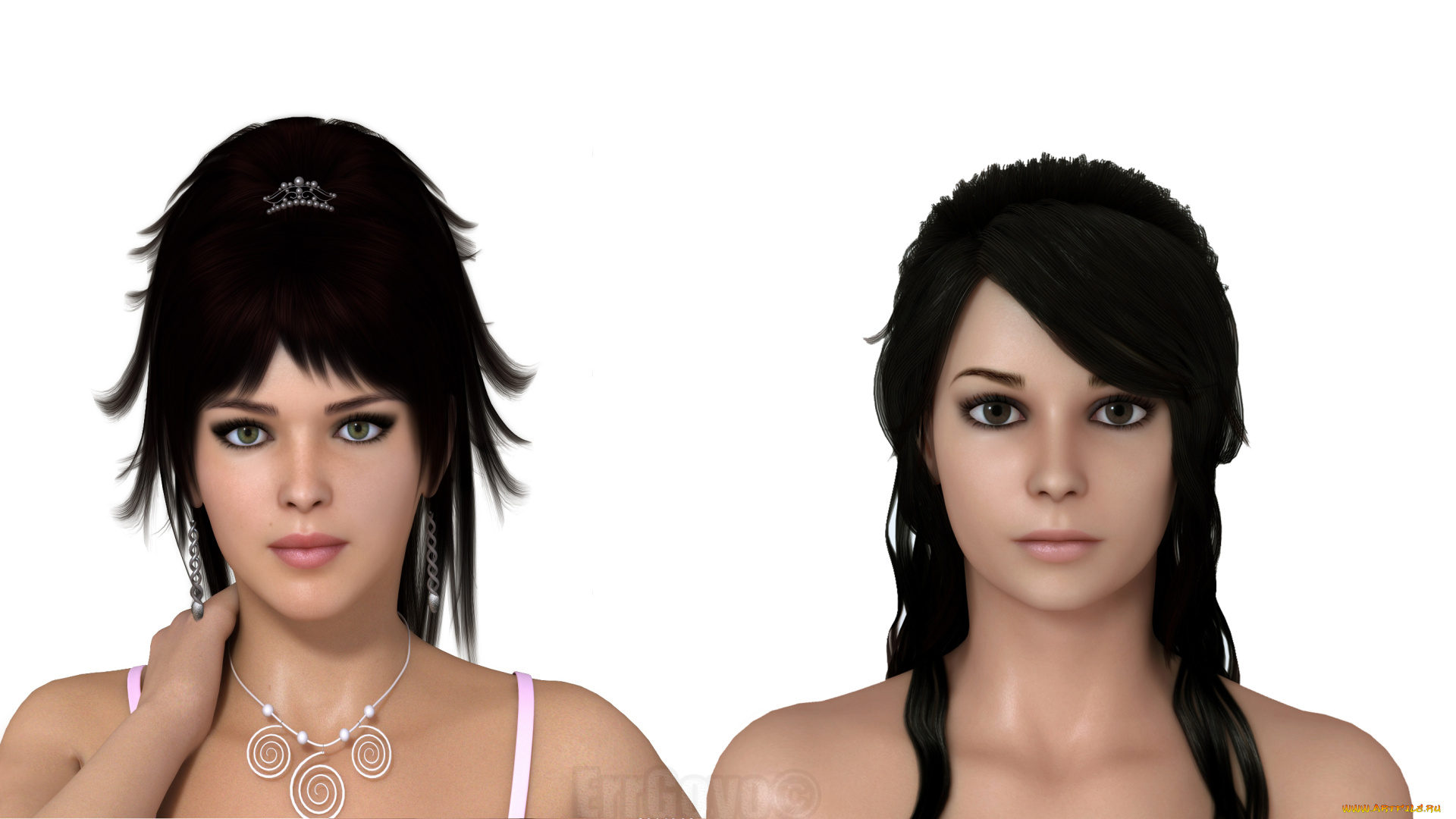 3д, графика, портрет, , portraits, девушки, фон, взгляд