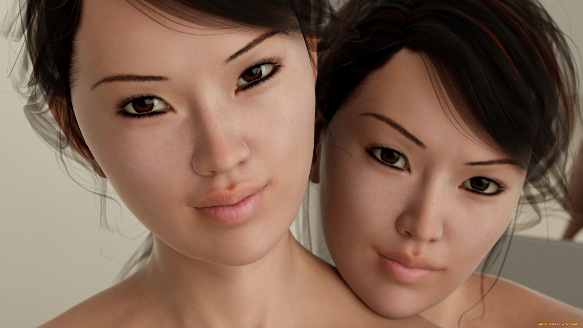 3д, графика, портрет, , portraits, девушки, фон, взгляд