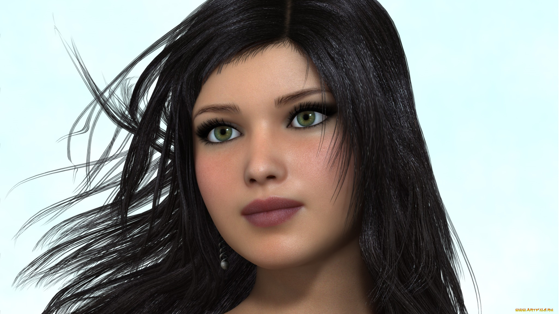 3д, графика, портрет, , portraits, взгляд, фон, девушка