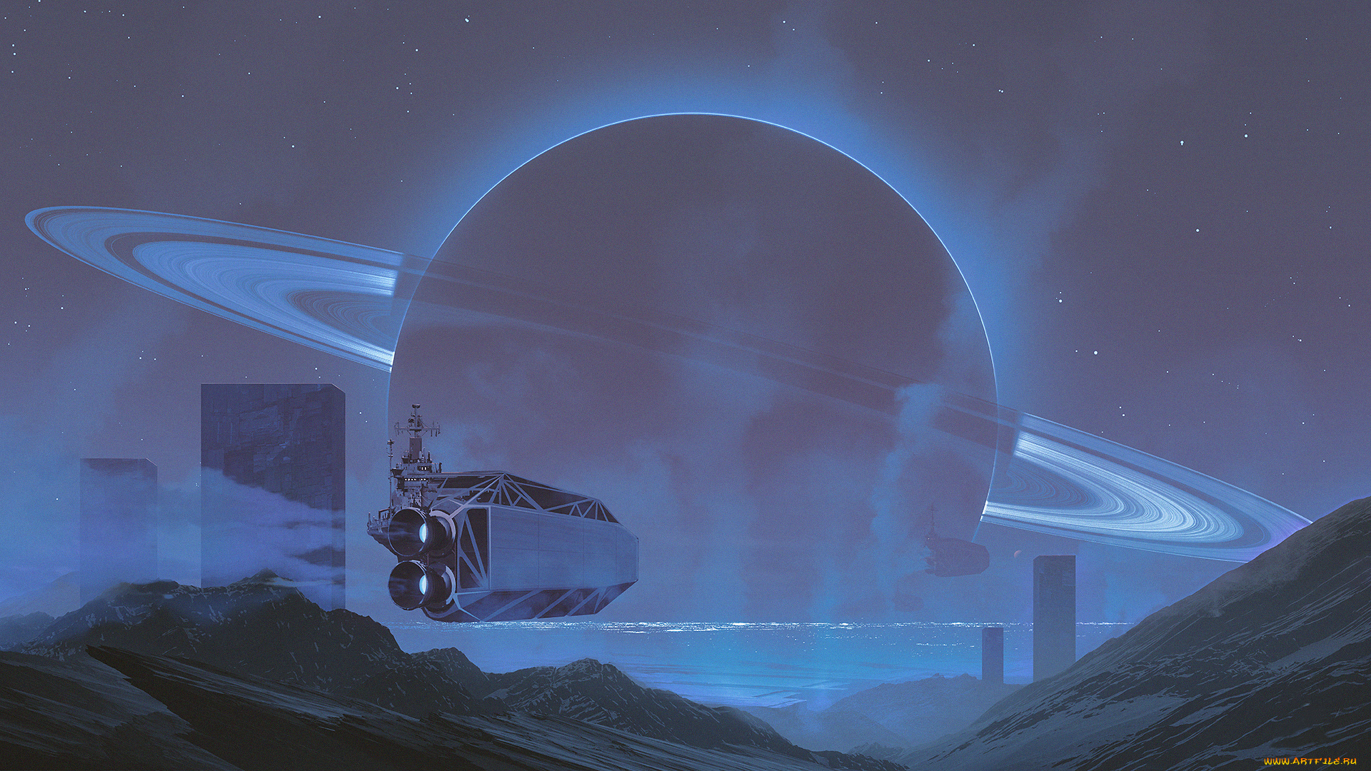 фэнтези, космические, корабли, , звездолеты, , станции, арт, космический, корабль, пояс, планета, фантастика, горы