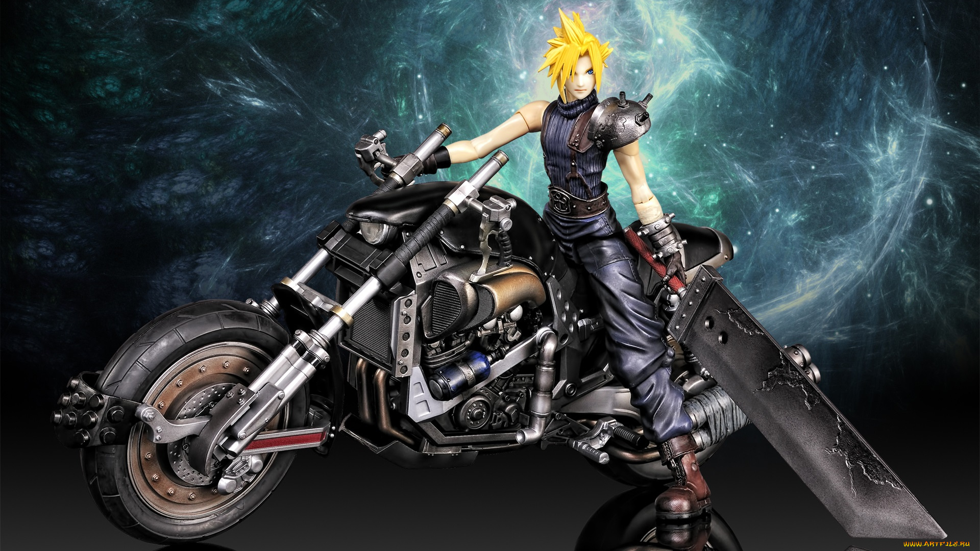 разное, игрушки, final, fantasy, vii, 7, cloud, strife, мотоциклы
