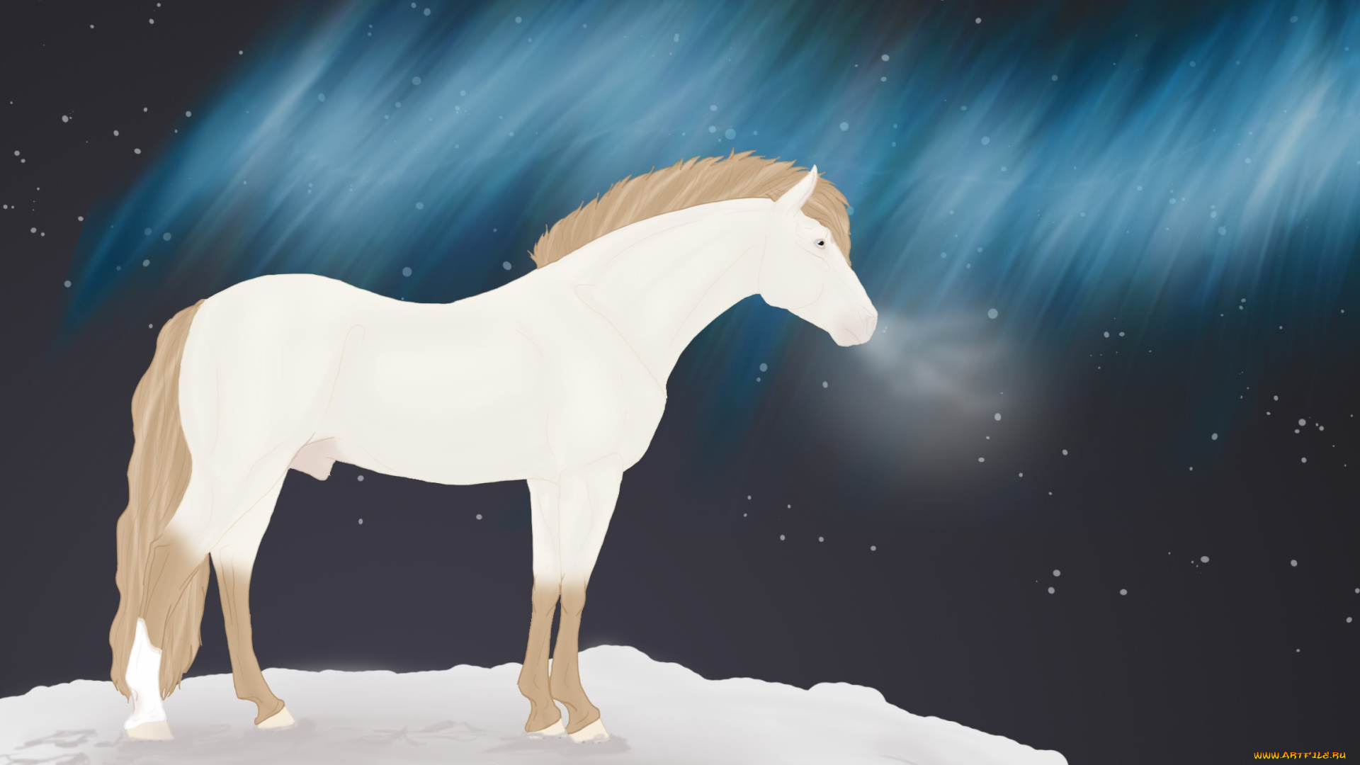 рисованное, животные, , лошади, лошадь, фон