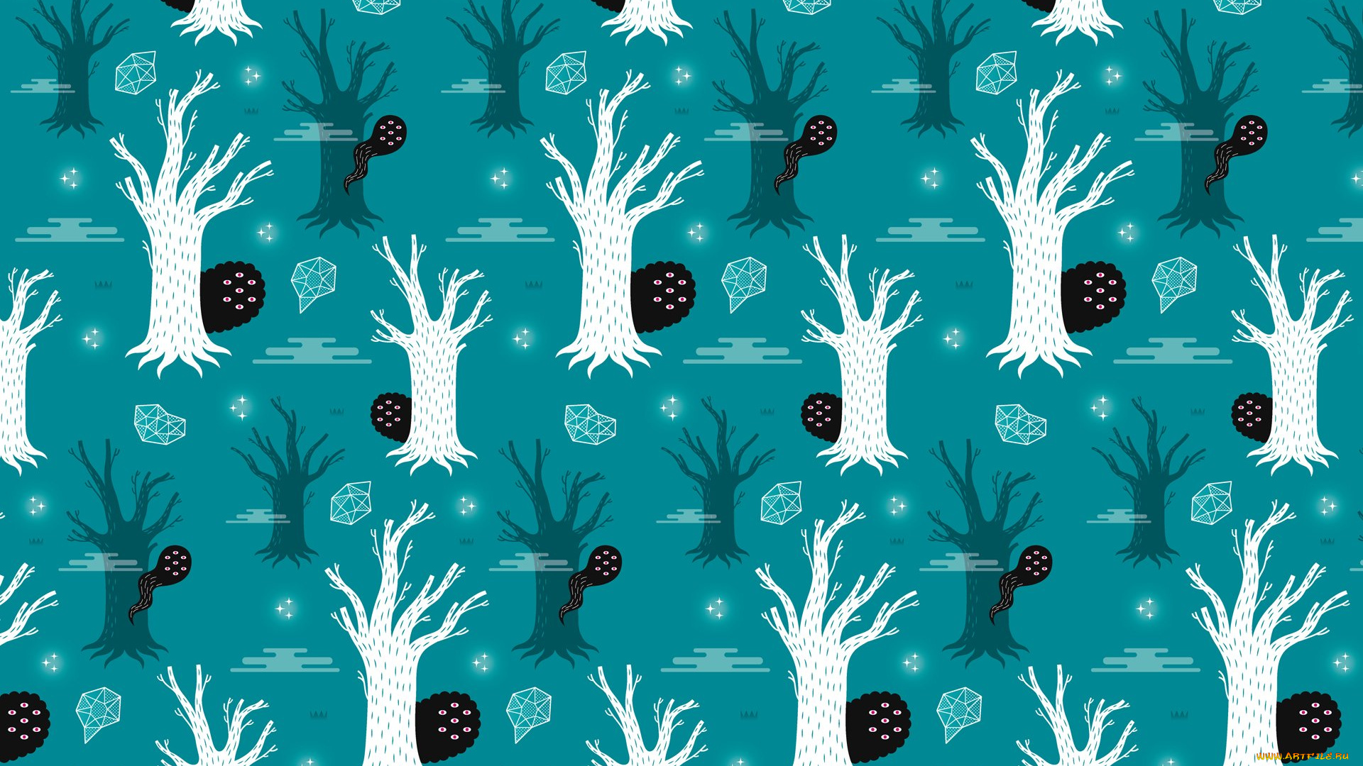 векторная, графика, природа, , nature, фон, деревья