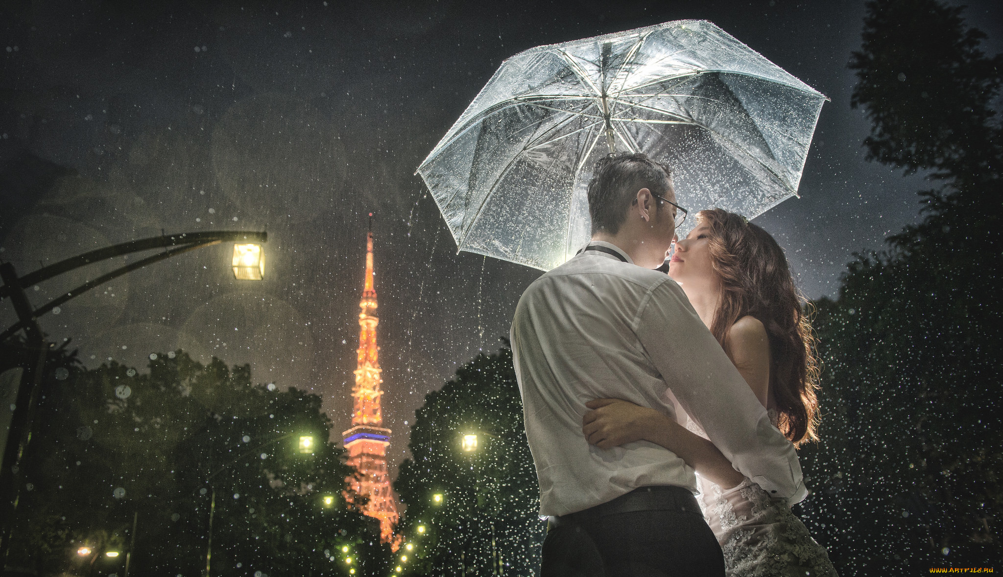 разное, мужчина, женщина, зонт, невеста, жених, любовь, пара, свадьба, девушка, парень, азиаты, праздник, ночь, дождь