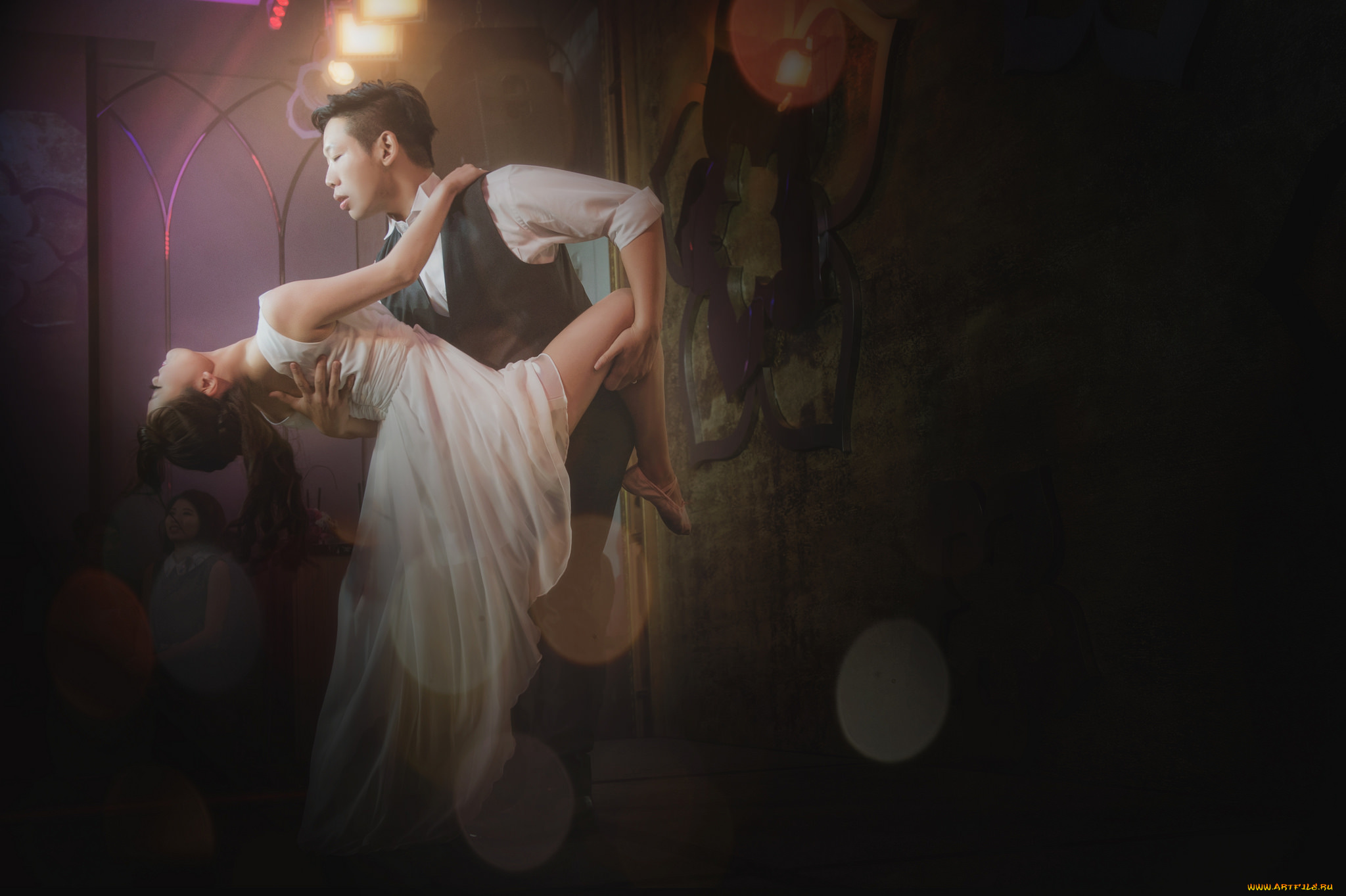 разное, мужчина, женщина, танец, пара, парень, девушка, азиаты, кафе, чувственность