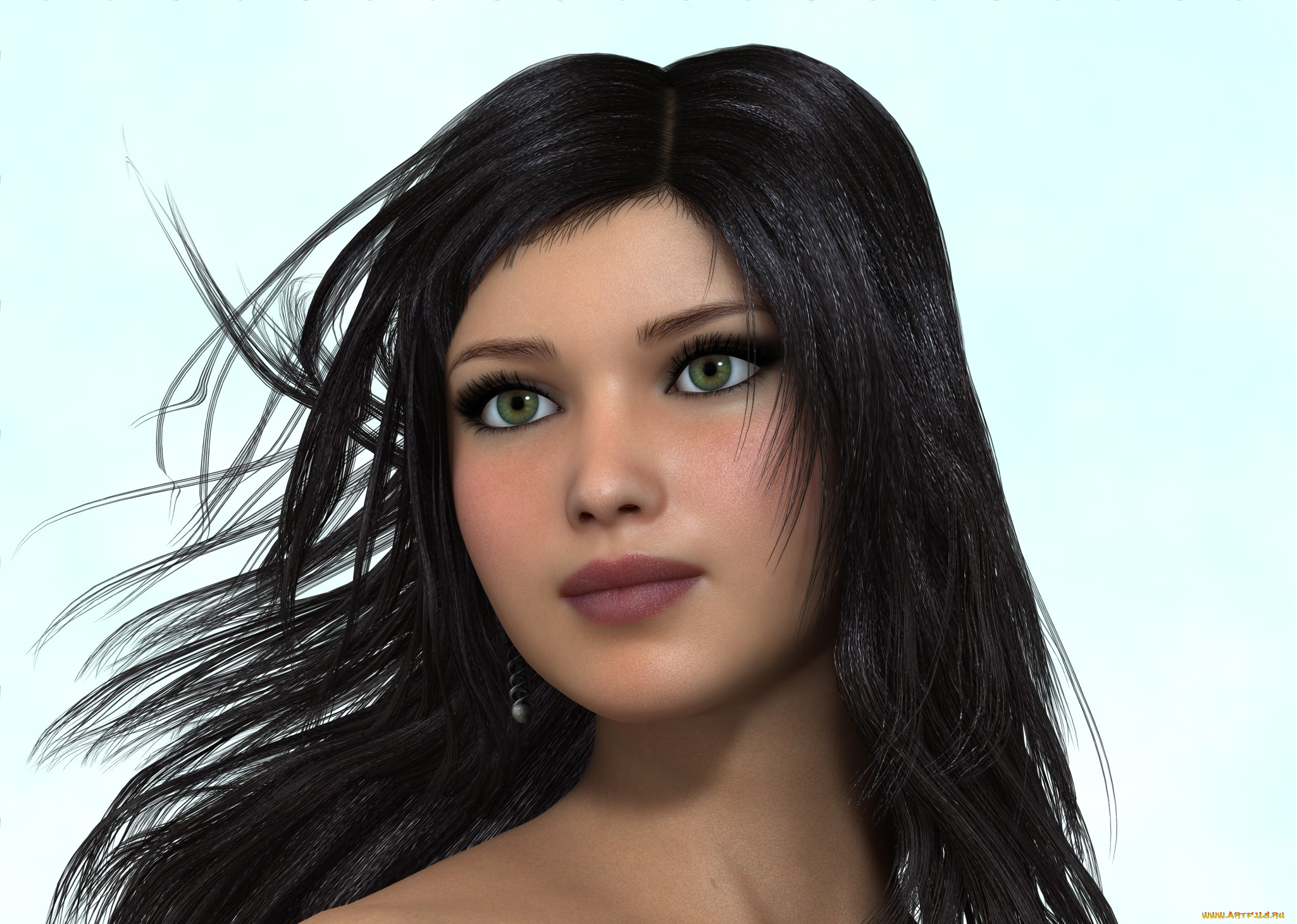 3д, графика, портрет, , portraits, взгляд, фон, девушка