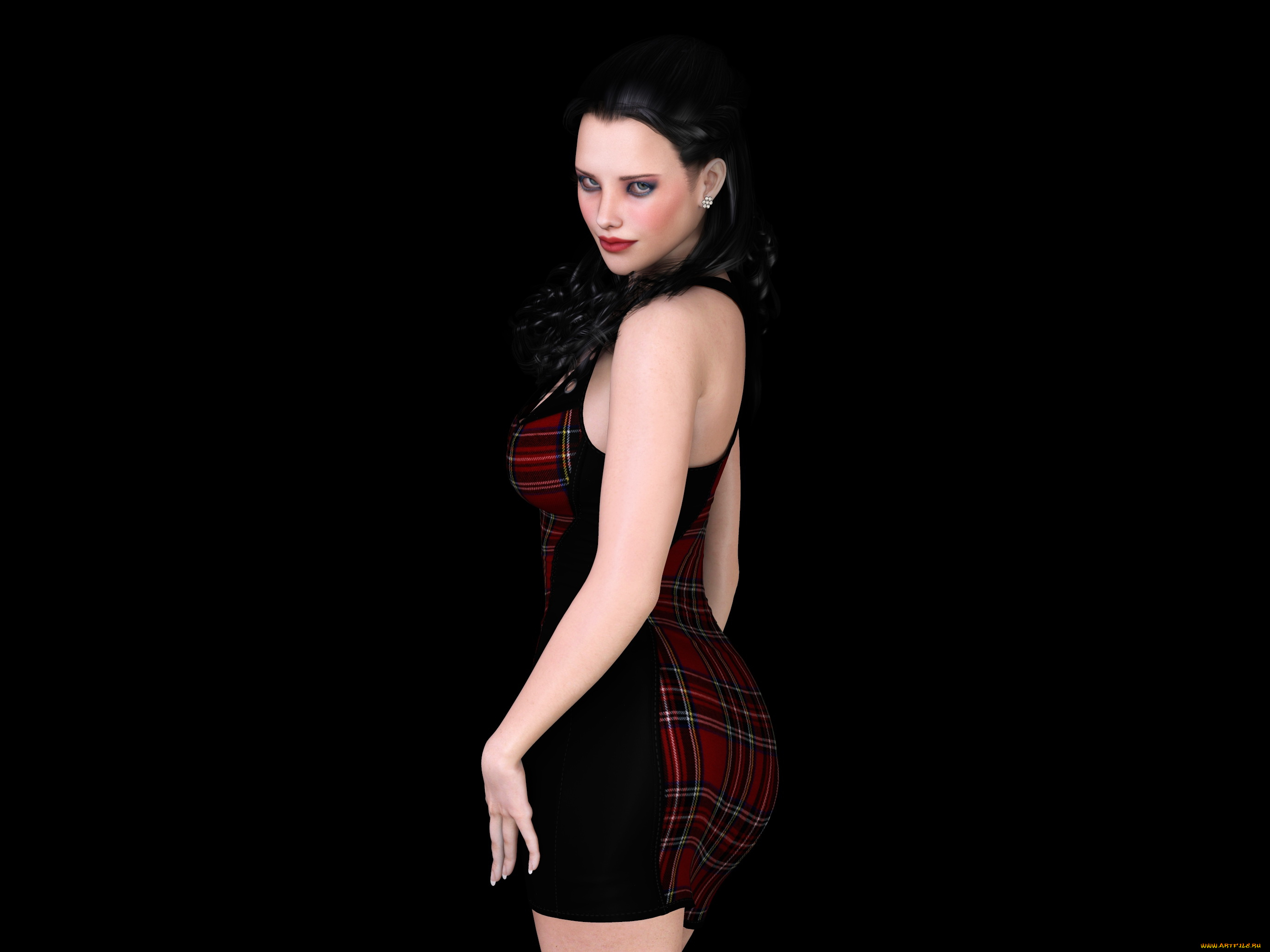 3д, графика, люди, , people, девушка, взгляд, фон