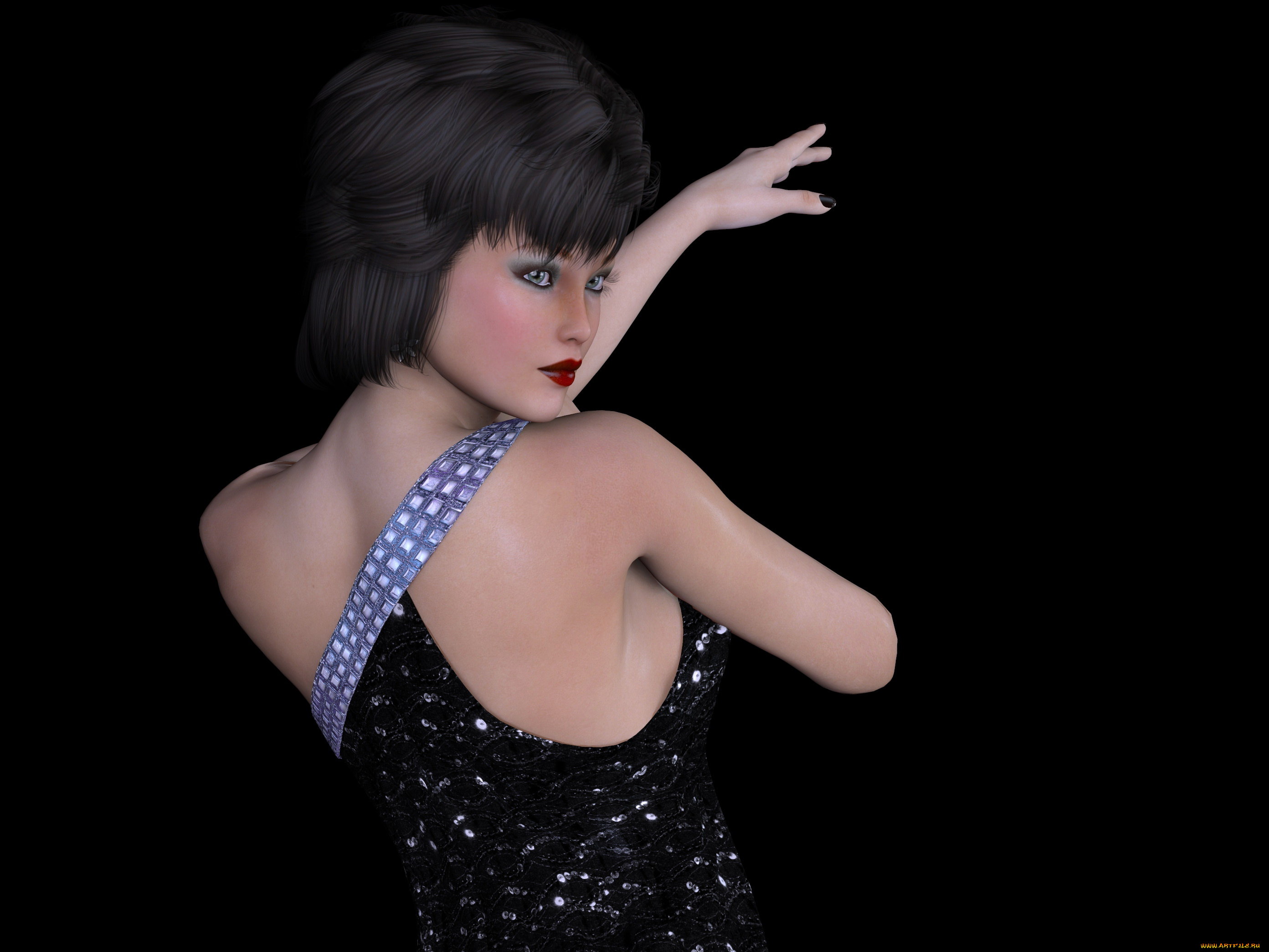 3д, графика, люди, , people, девушка, взгляд, фон