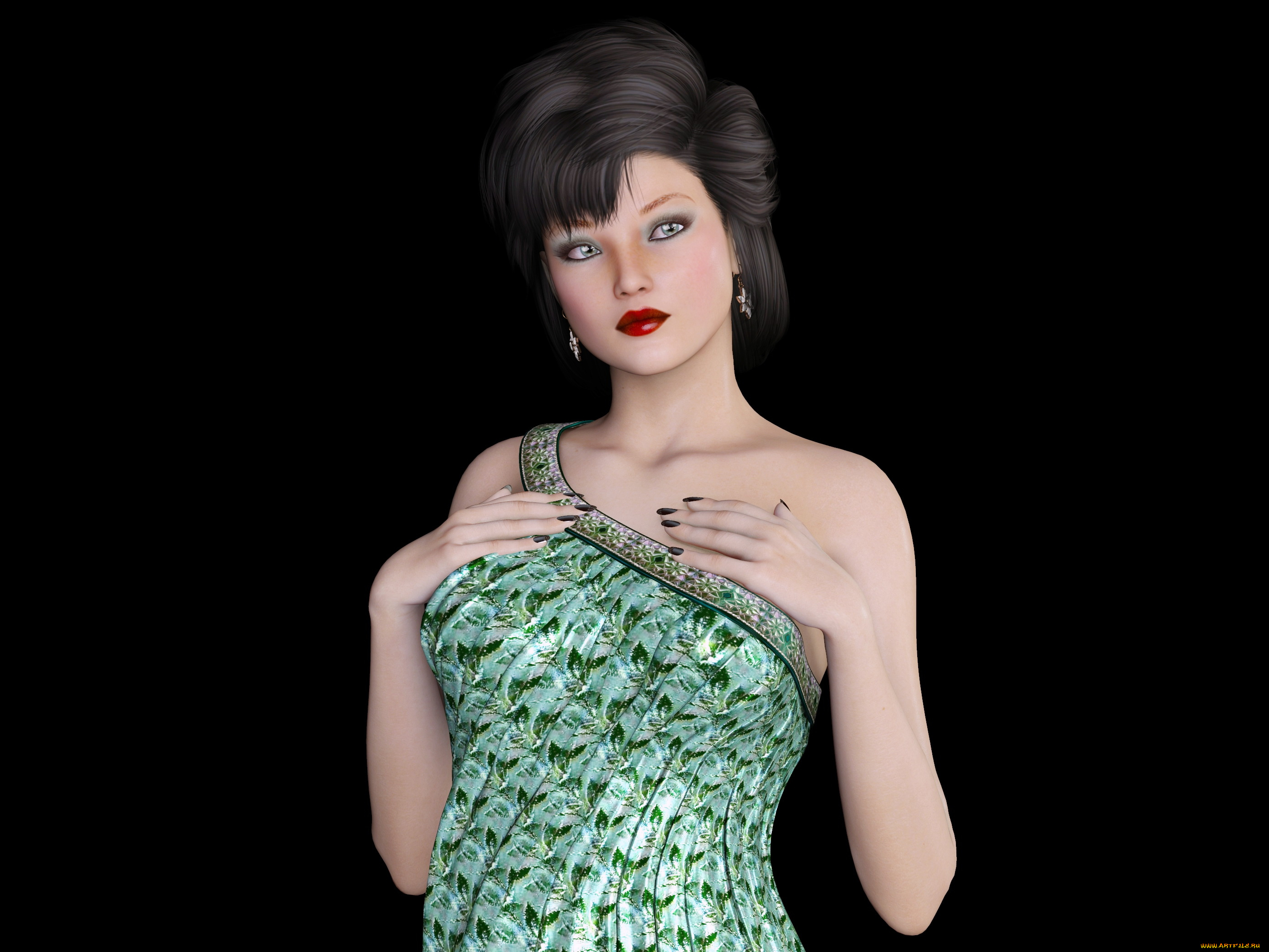 3д, графика, люди, , people, девушка, взгляд, фон