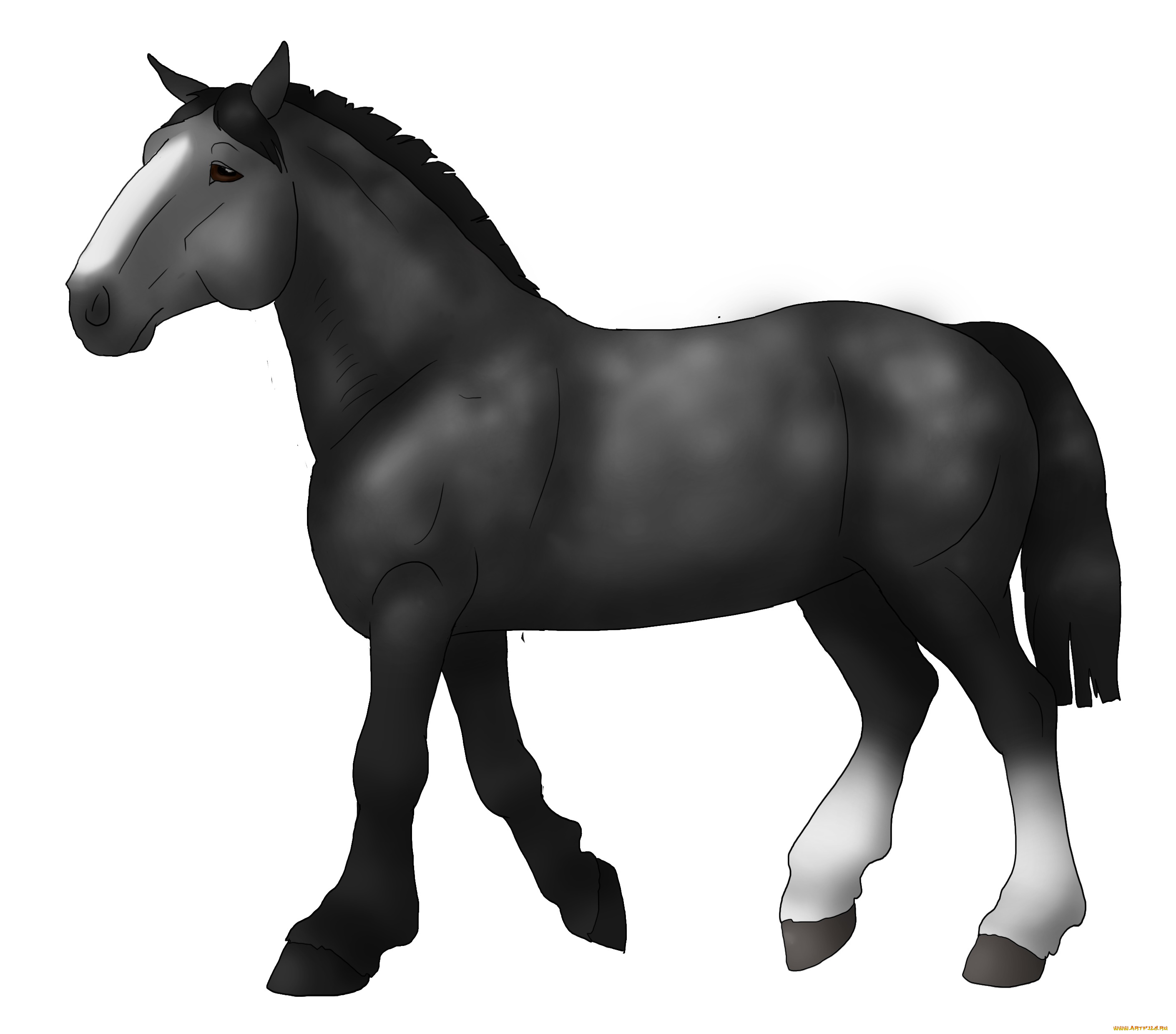 рисованное, животные, , лошади, лошадь, фон