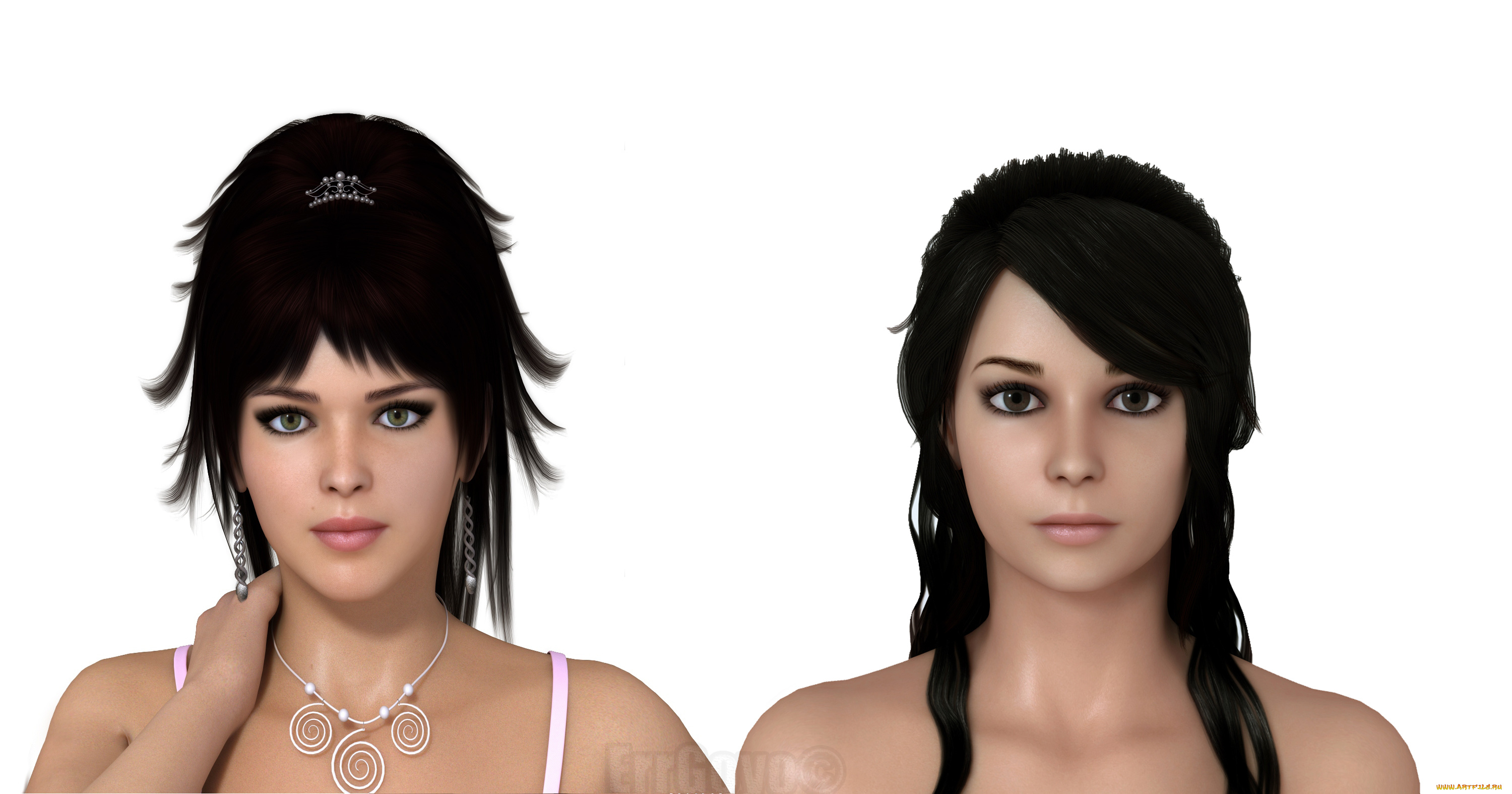 3д, графика, портрет, , portraits, девушки, фон, взгляд