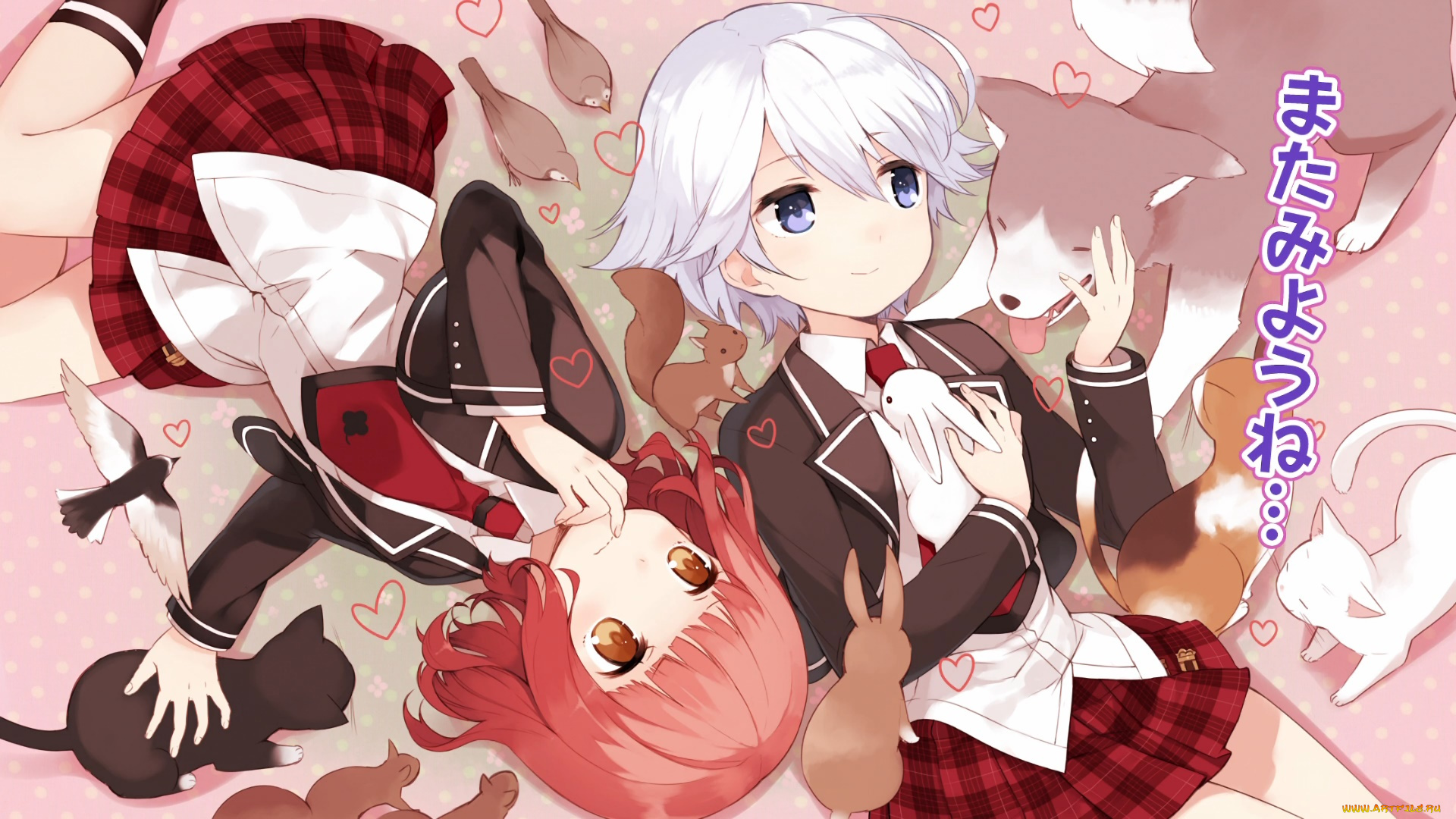 аниме, anne, happy, фон, взгляд, девушки