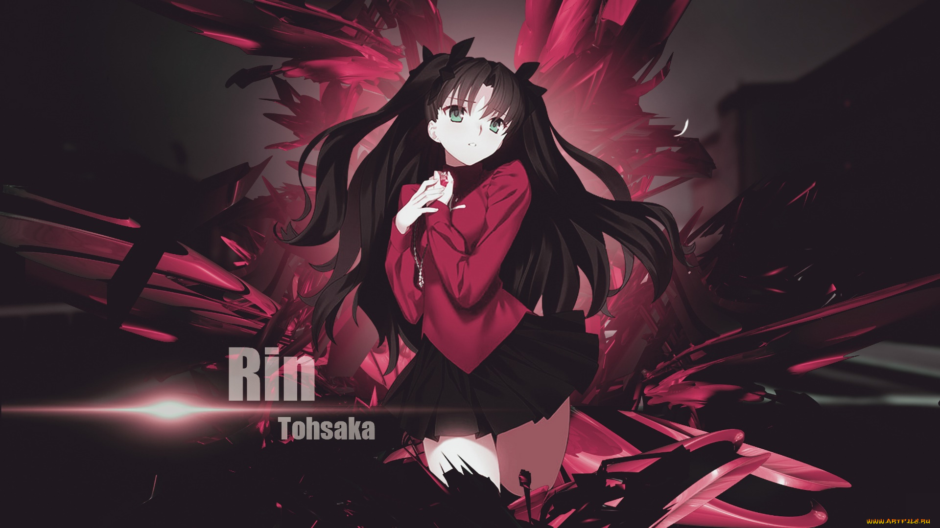 аниме, fate, stay, night, фон, взгляд, девушка