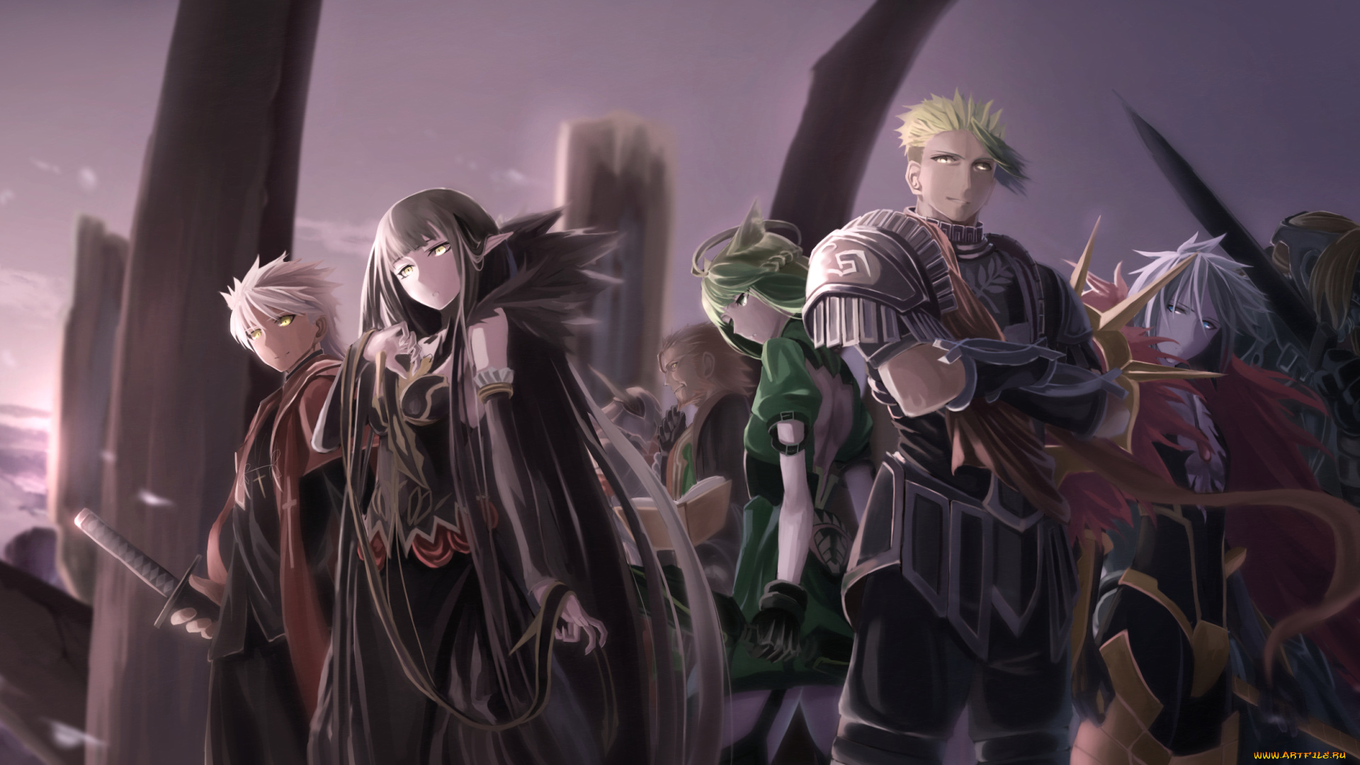 аниме, fate, stay, night, парни, девушки