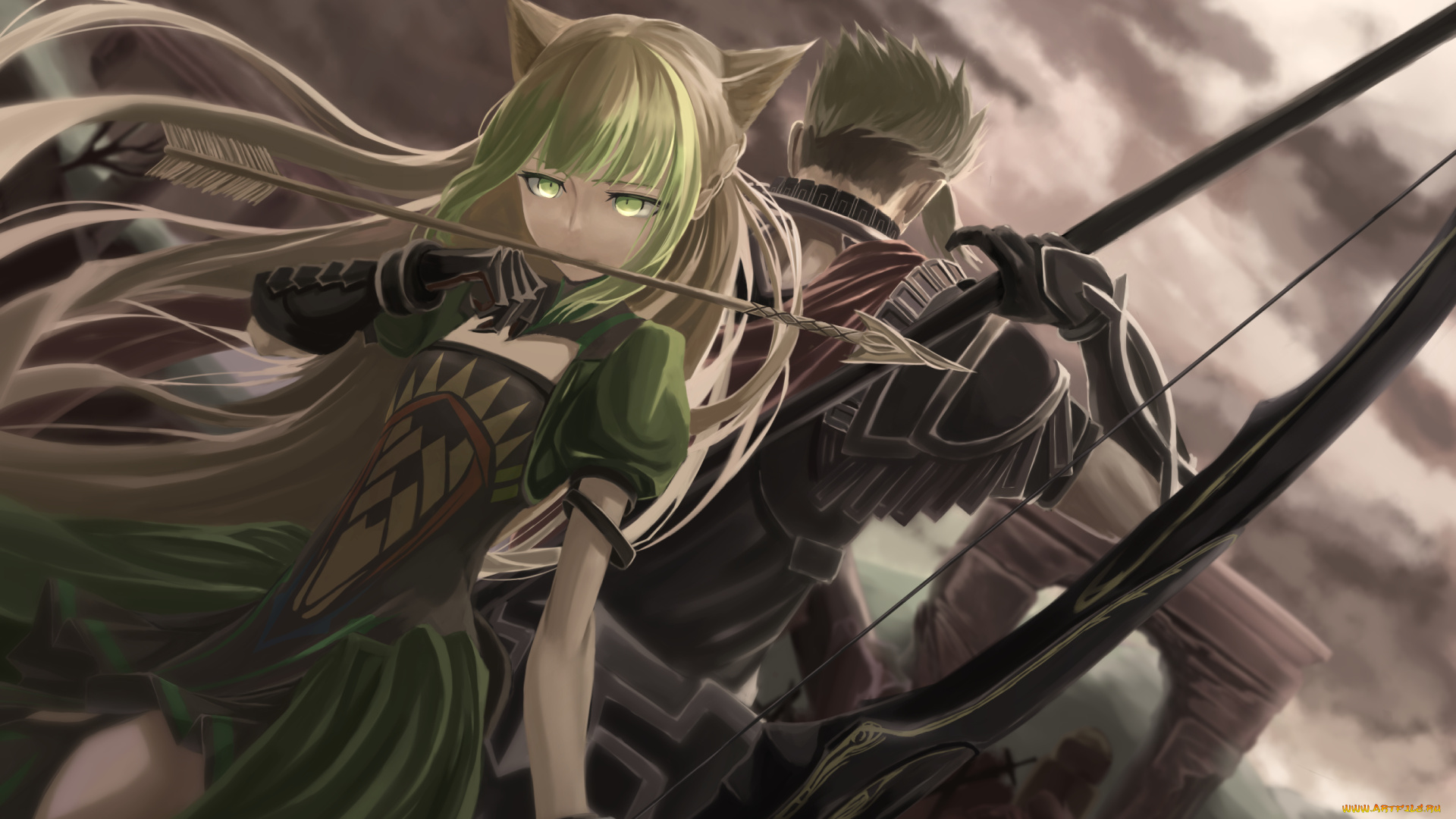 аниме, fate, stay, night, взгляд, девушка, фон