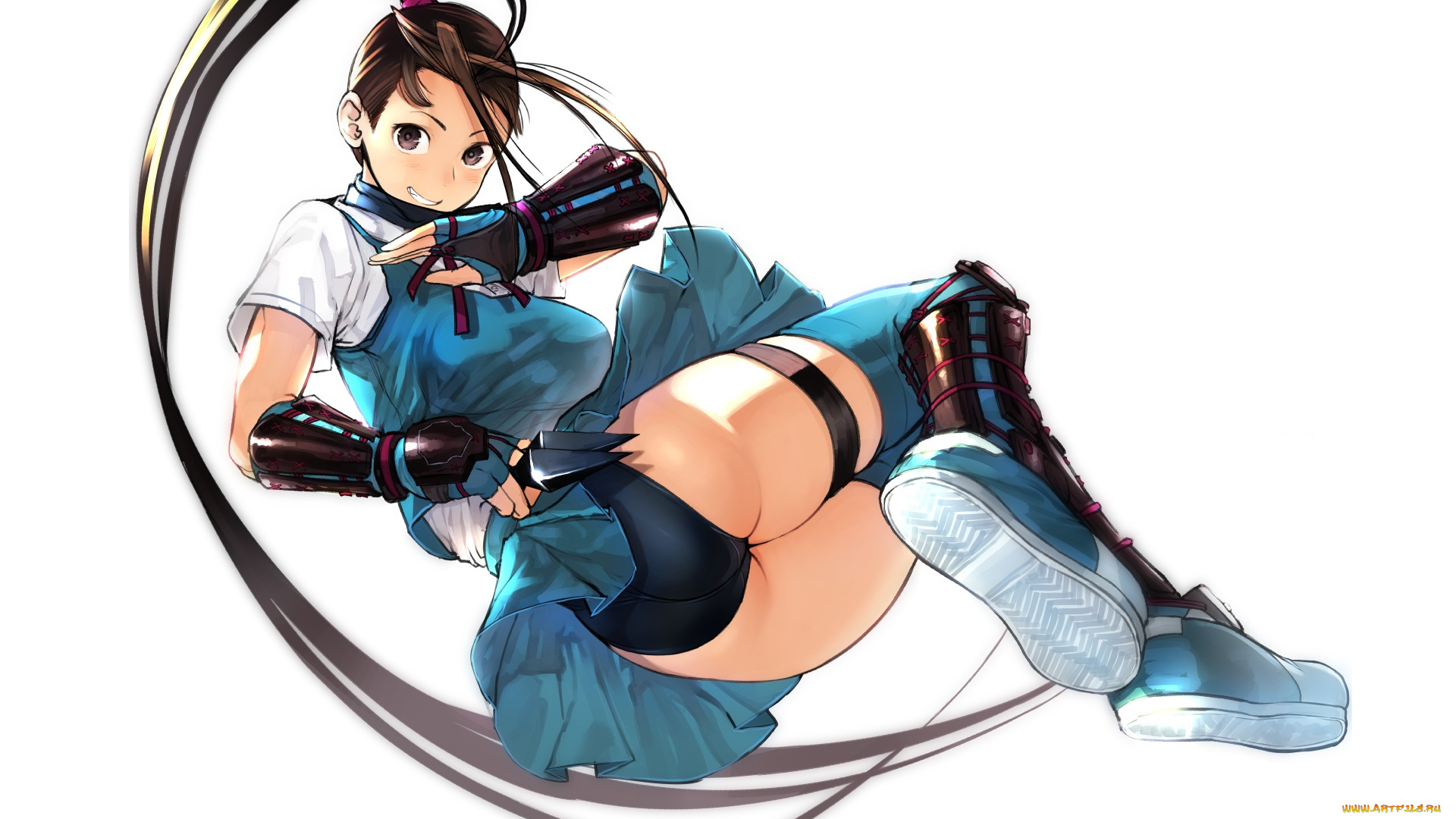 аниме, street, fighter, девушка