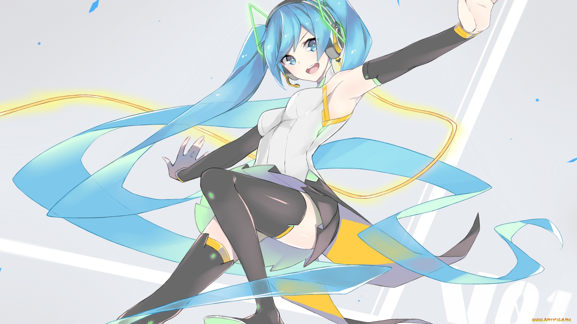 аниме, vocaloid, девушка