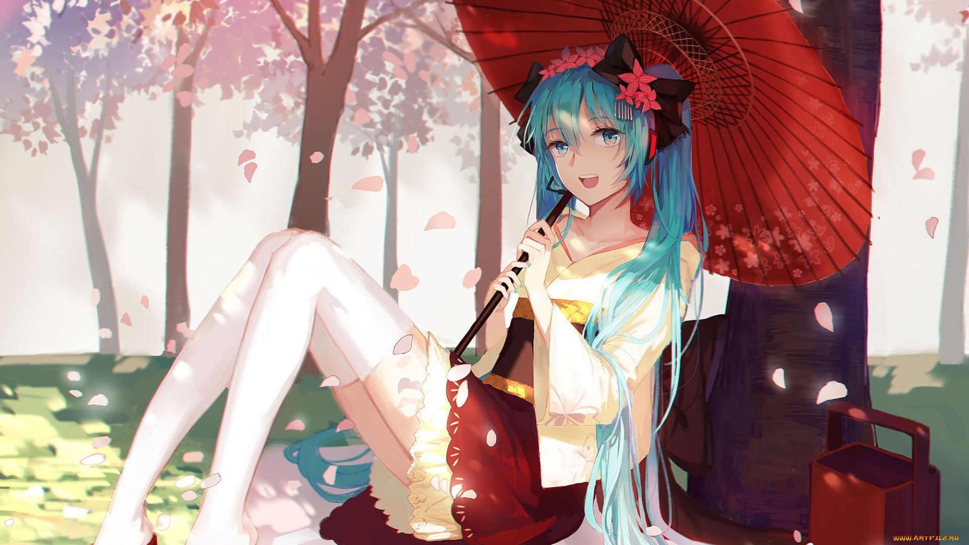 аниме, vocaloid, hatsune, miku, девушка