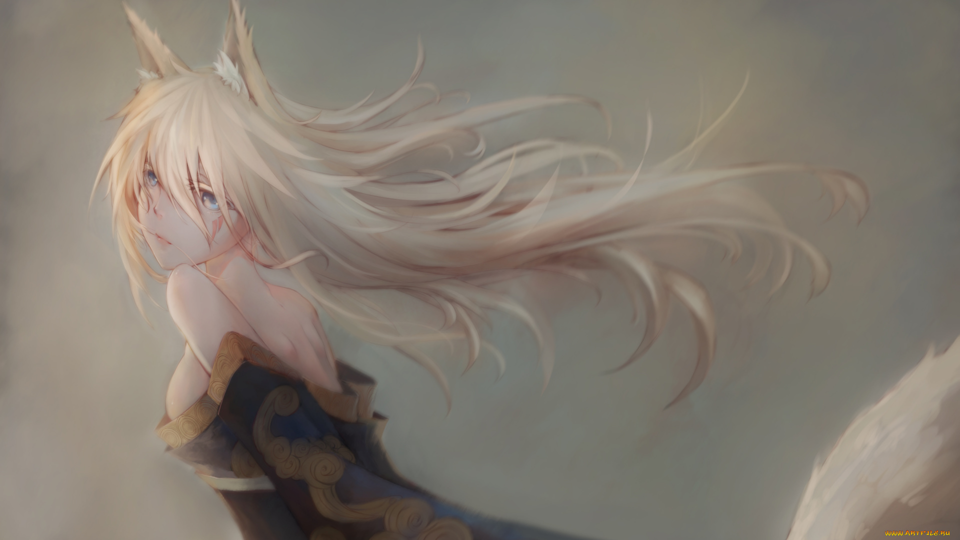 аниме, животные, , существа, девушка