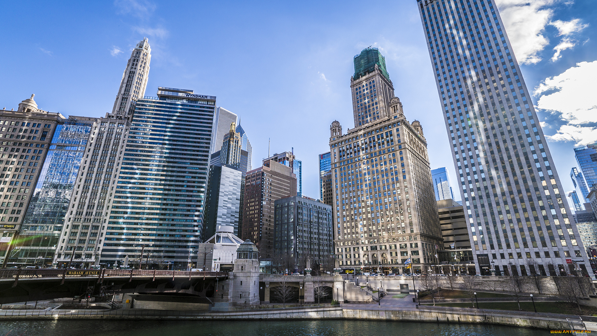 города, -, панорамы, небоскребы