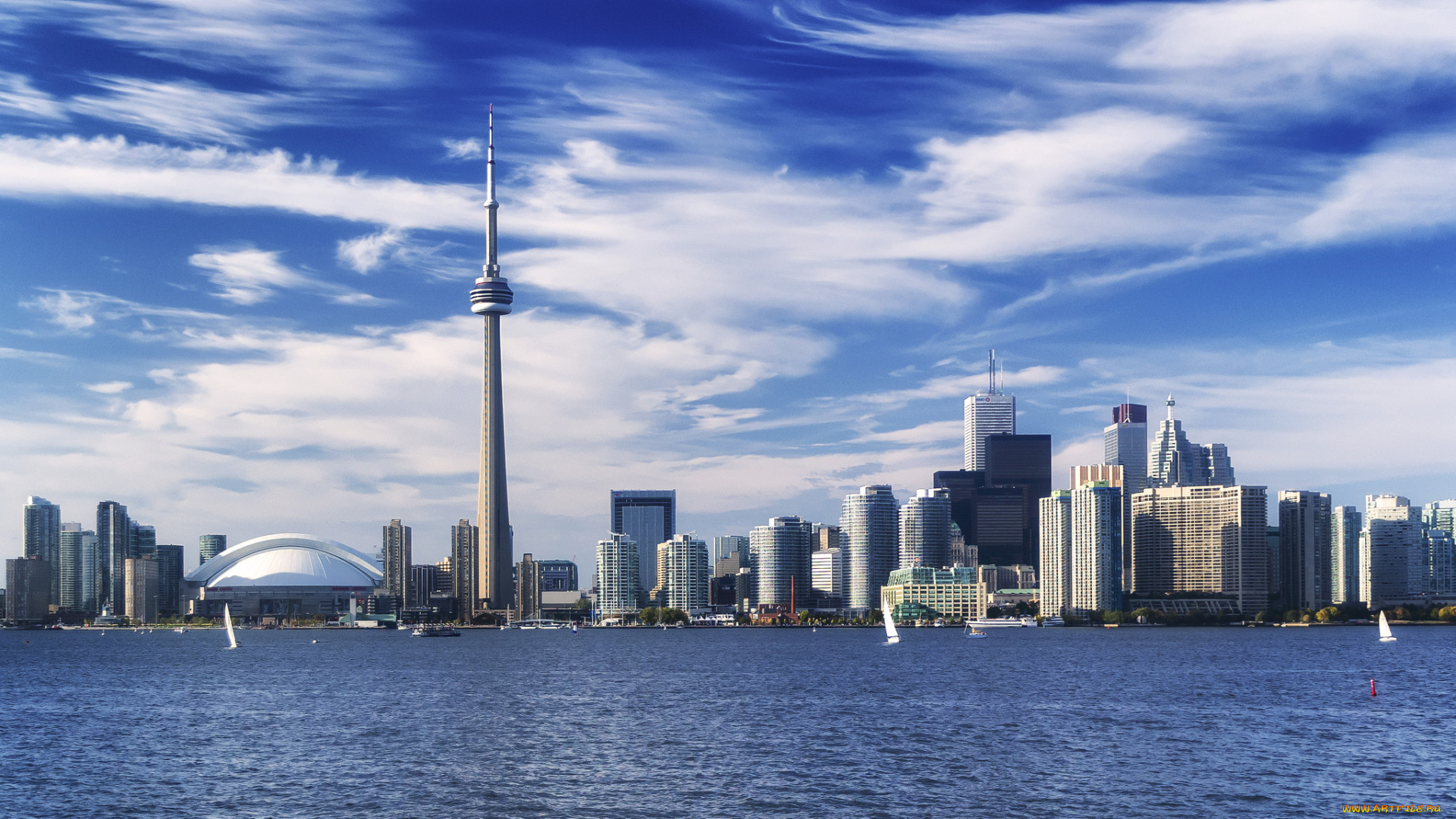 города, торонто, , канада, башня