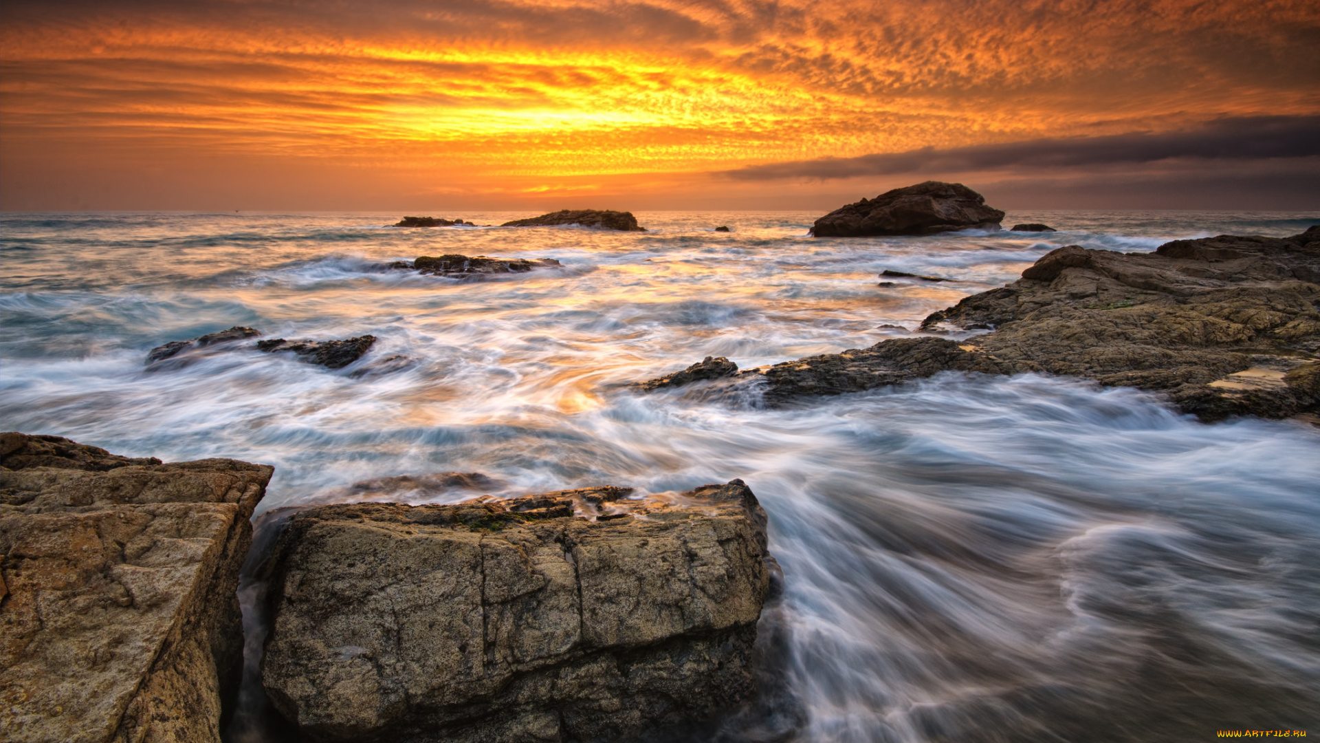 природа, побережье, море, берег