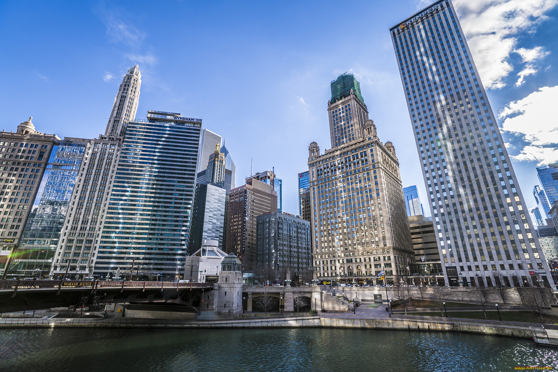 города, -, панорамы, небоскребы