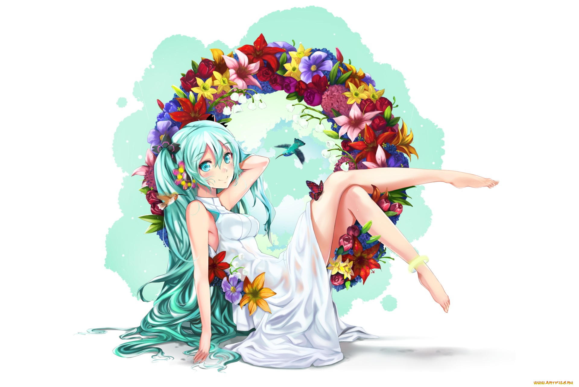 аниме, vocaloid, девушка