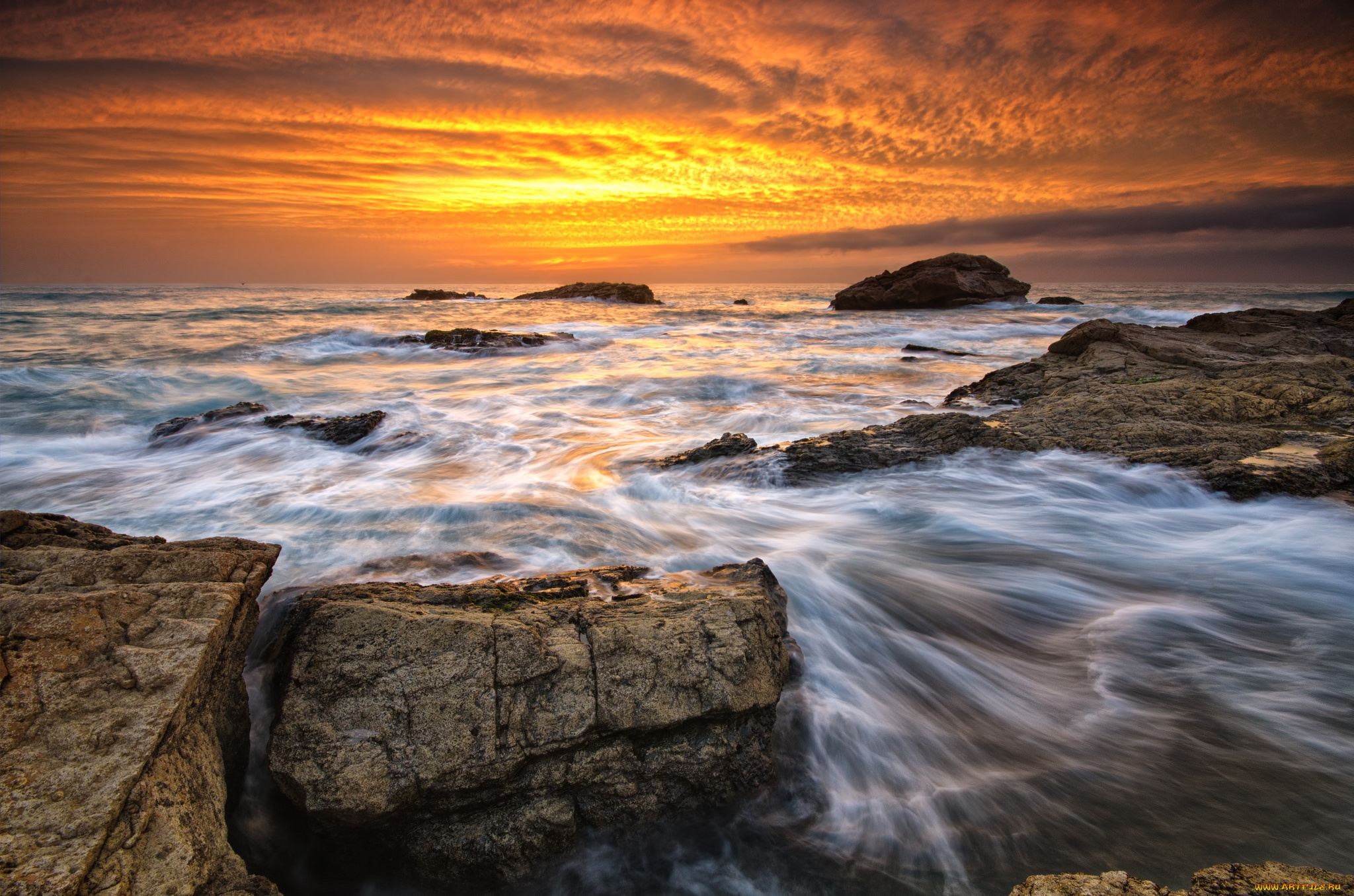 природа, побережье, море, берег