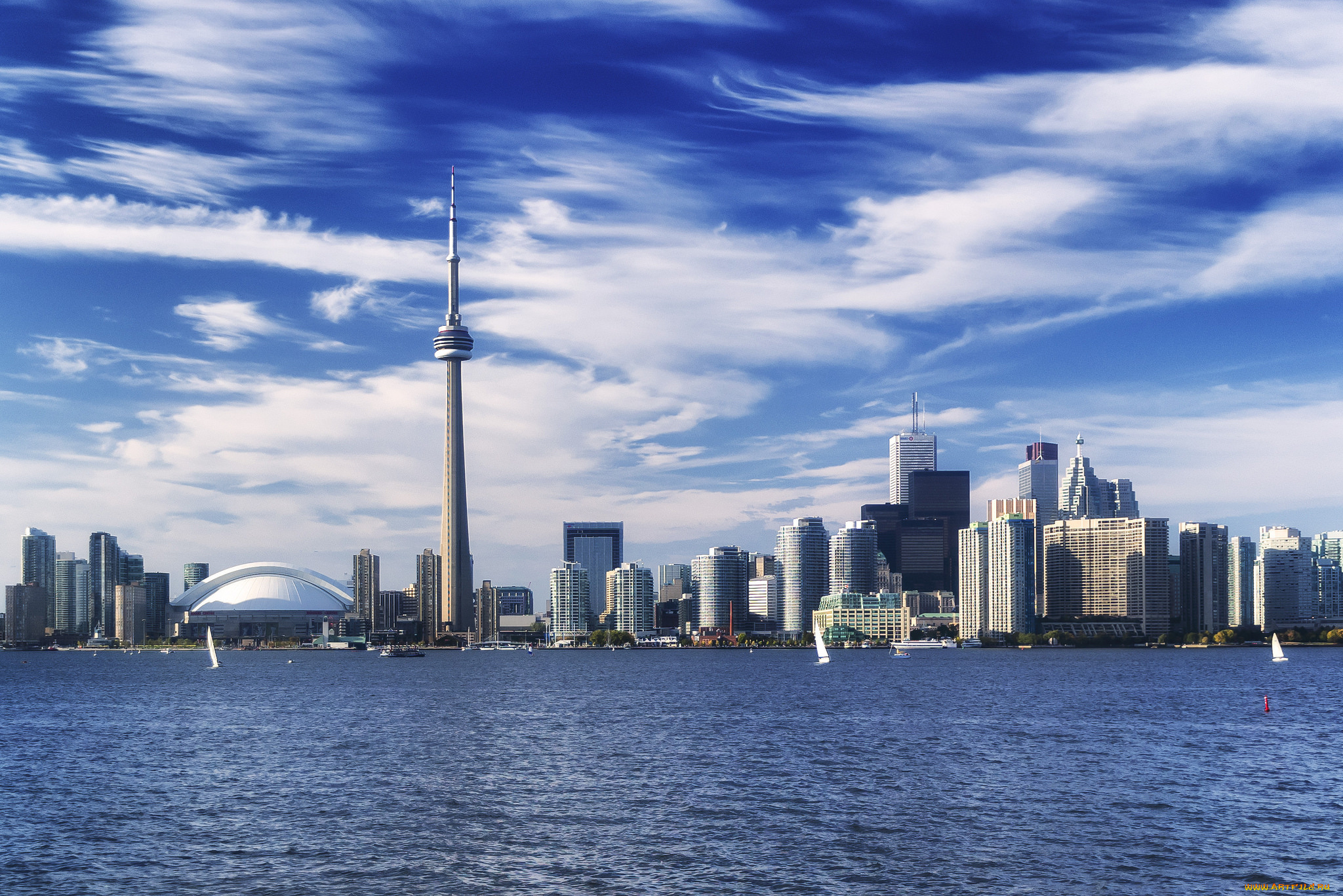 города, торонто, , канада, башня