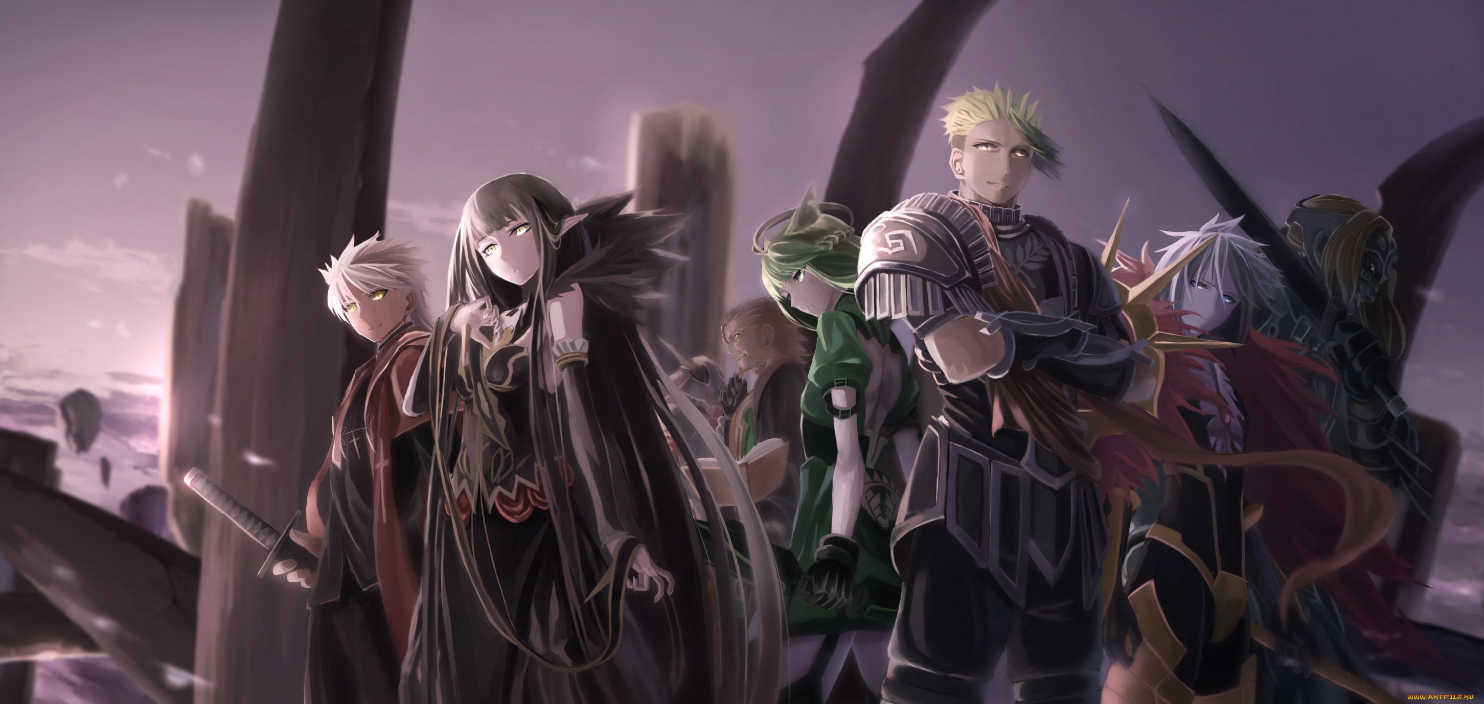 аниме, fate, stay, night, парни, девушки